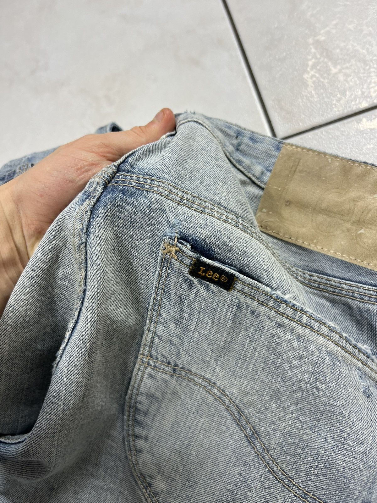 Lee Vintage Lee Slim-L2 dirty mud washed distressed denim jeans Size US 31 - 19 Thumbnail