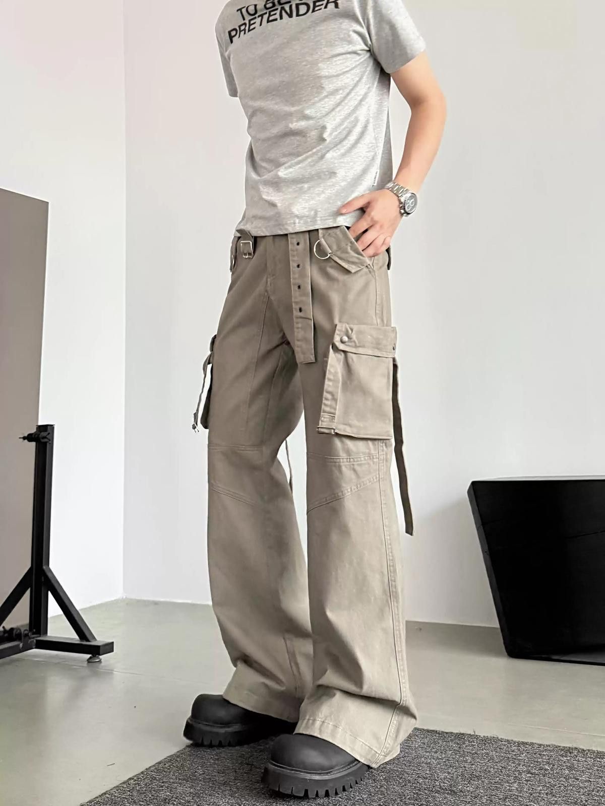 Other Beige Wide Leg Cargo Pants, Utility Style Trousers Size US 32 / EU 48 - 1 Thumbnail