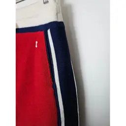 Celine o1bcso1str0225 2AE08245T Mini Skirt in Red & Navy Blue Size 25" / US 0 / IT 36 - 4 Thumbnail