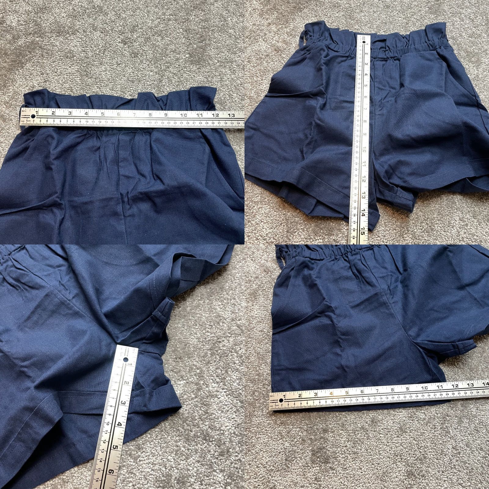 Vintage VINTAGE NiMin Paperbag Shorts Womens Small Navy Blue Stretch High Waist Belt New NWT Size 28" / US 6 / IT 42 - 8 Thumbnail