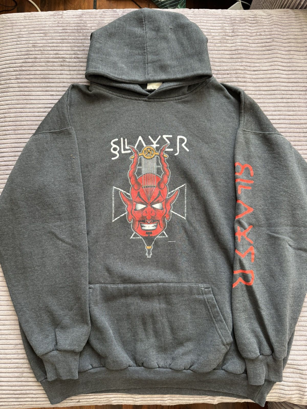 Band Tees Rare Vintage 90s Slayer Diabolus Musica Metal Band Hoodie Xl Size US XL / EU 56 / 4 - 3 Thumbnail