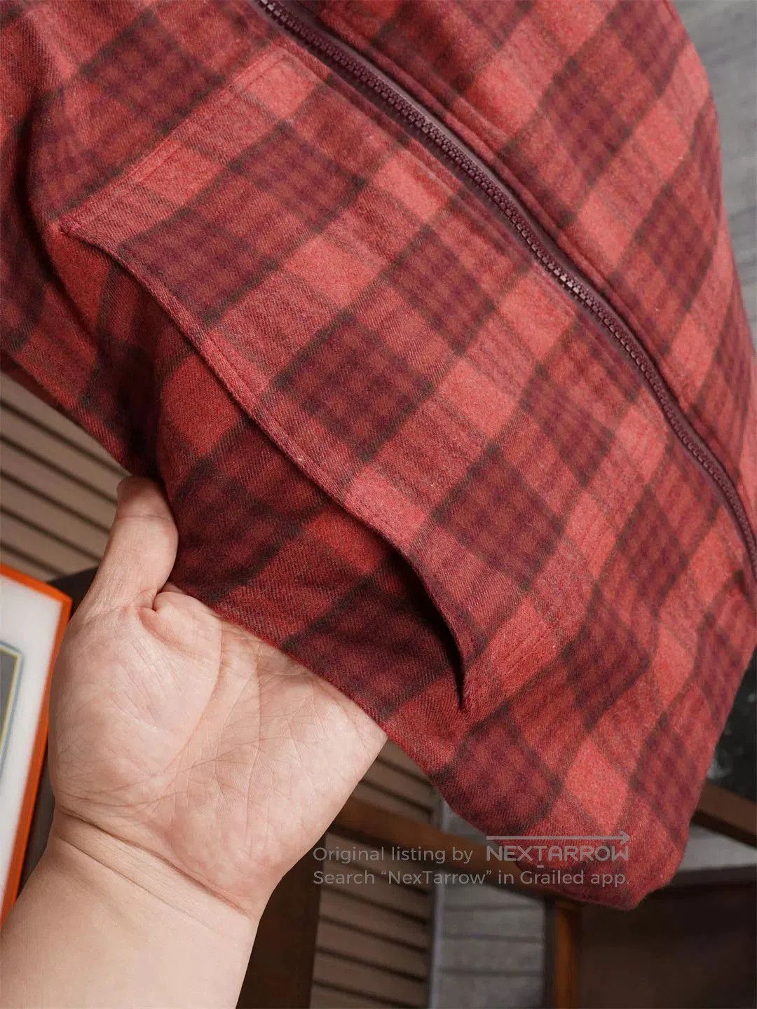 Kiton Kiton Red Flannel Hooded Jacket. Size US S / EU 44-46 / 1 - 7 Thumbnail
