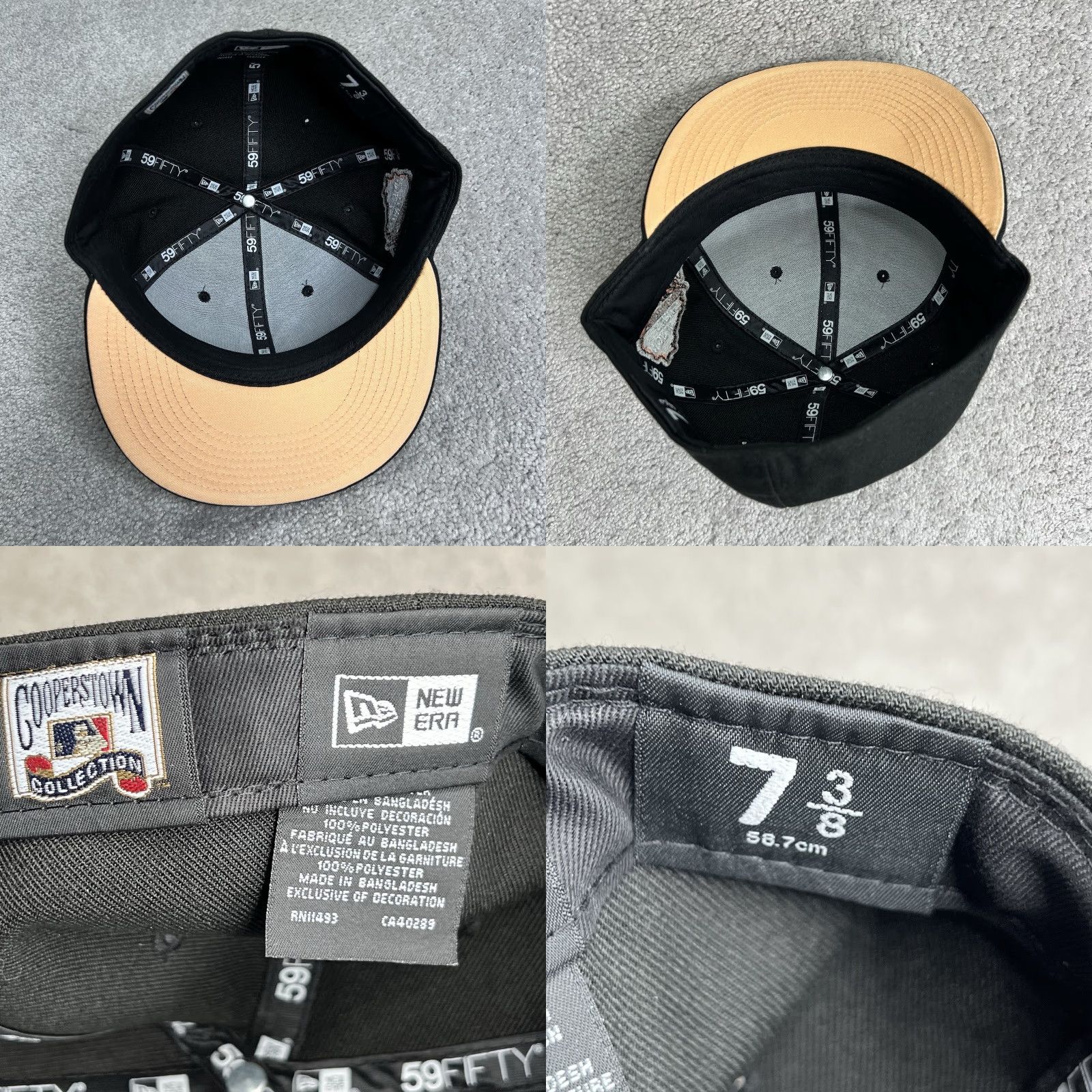 New Era VINTAGE Milwaukee Braves Manolo Hat Club Black Peach 1957 World Series New Era 7 3/8 Size ONE SIZE - 8 Thumbnail