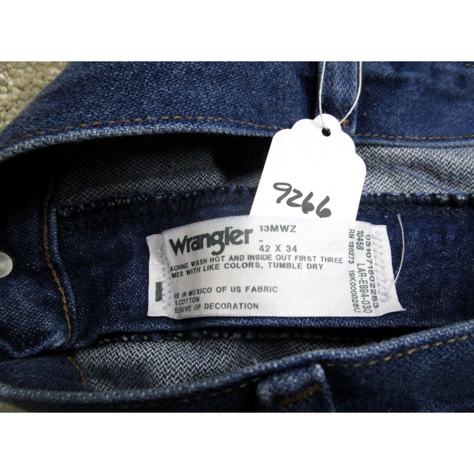 Wrangler Wrangler Jeans Mens 42x34 Blue Cowboy Cut Original Fit Western Pants Dark Wash Size US 42 / EU 58 - 8 Thumbnail