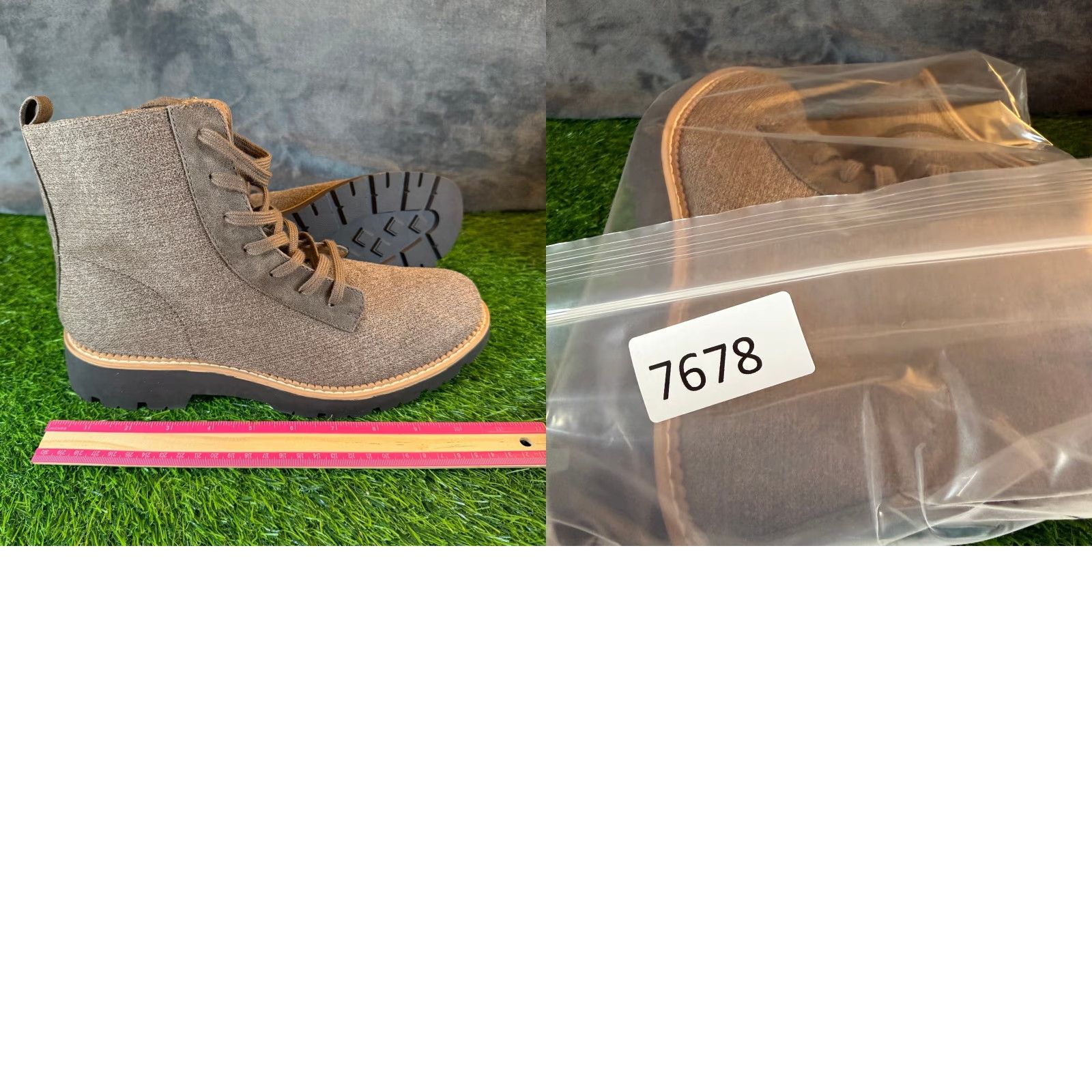 Vintage Sofft Combat Boot Taupe Brown Lace Up Side Zip 11M Womens Boot Casual Workwear Military Style Blaike ES0025550 Mens? Size US 11 / IT 41 - 9 Thumbnail