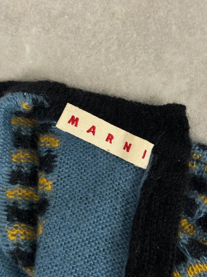 Marni FW2020 Marni Blue Cardigan Wool Distressed Size US XS / EU 42 / 0 - 10 Thumbnail