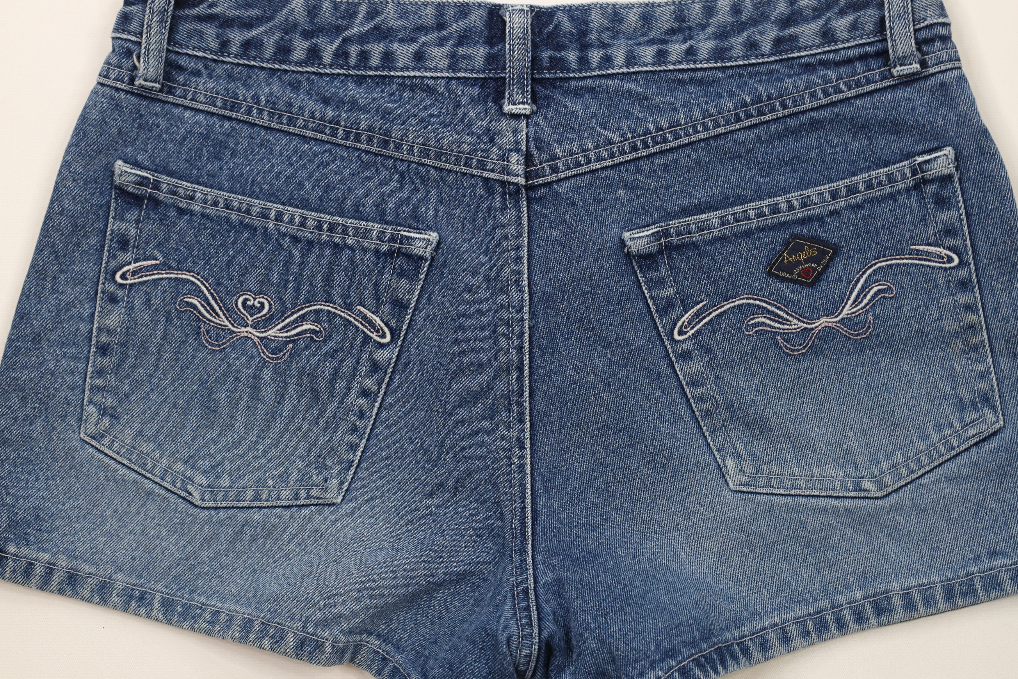 Vintage Vintage 90s Y2K Babydoll Heart Denim Jean Shorts Blue Cotton Size 32" / US 10 / IT 46 - 12 Thumbnail