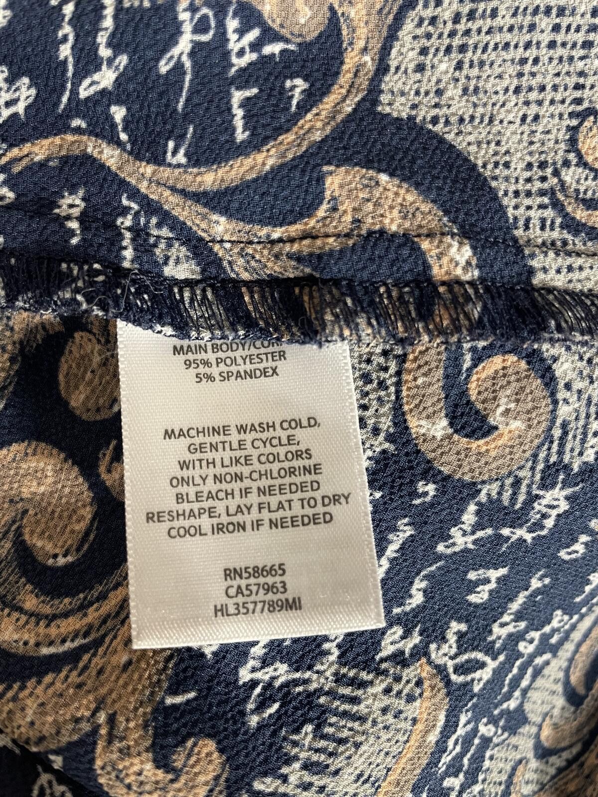 Chelsea Soccer Chelsea28 Navy & Gold Calligraphy Paisley Wrap Dress M goth Size M / US 6-8 / IT 42-44 - 7 Thumbnail