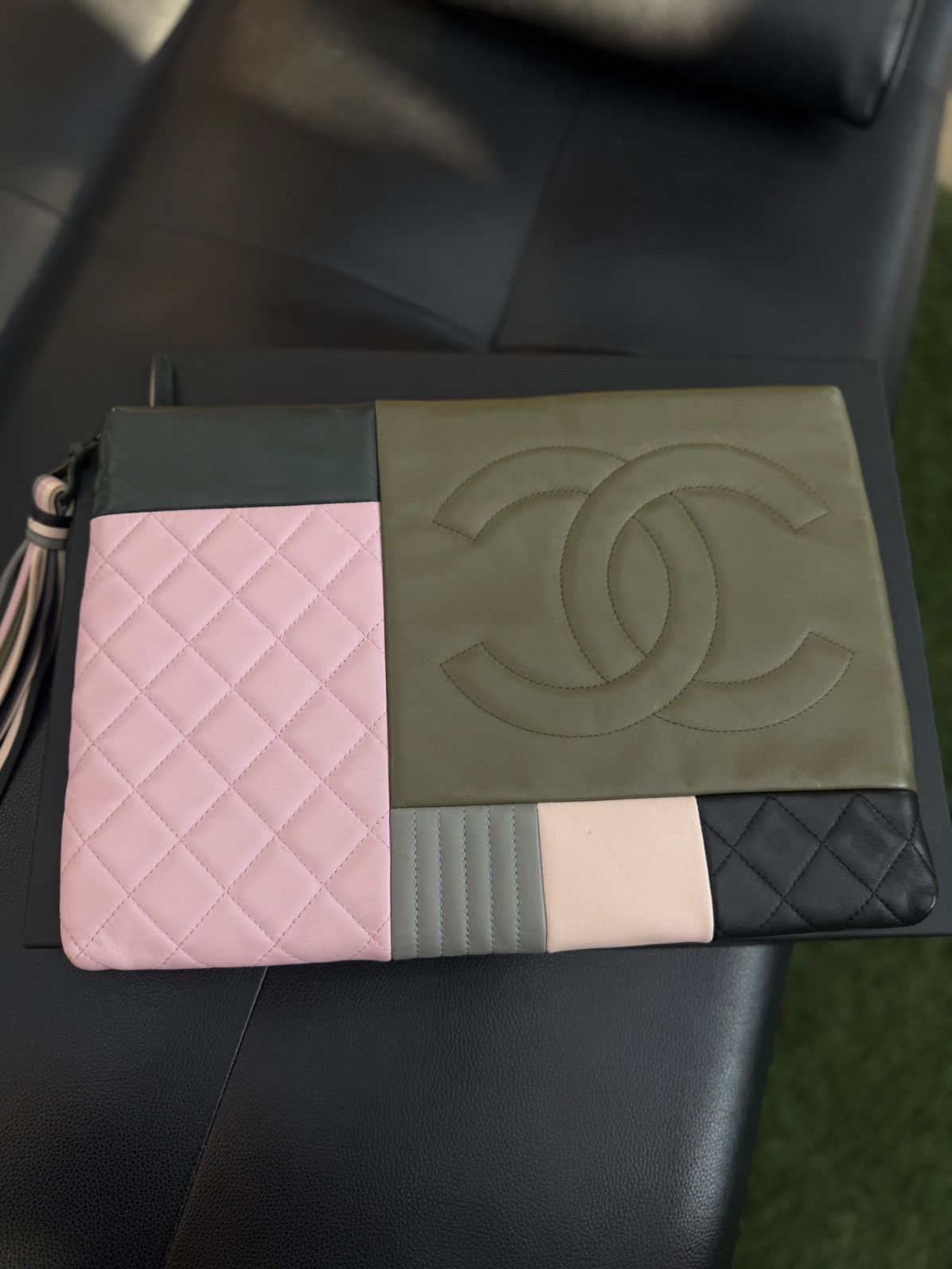 Chanel Chanel Olive & Multicolor Lambskin Patchwork O-Case Size ONE SIZE - 11 Thumbnail