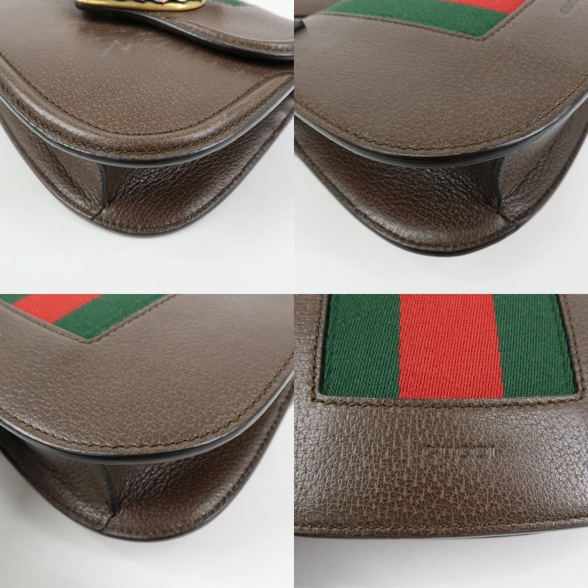 Gucci Gucci Totem Crystal Heart Leather Shoulder Bag Brown Size ONE SIZE - 5 Thumbnail
