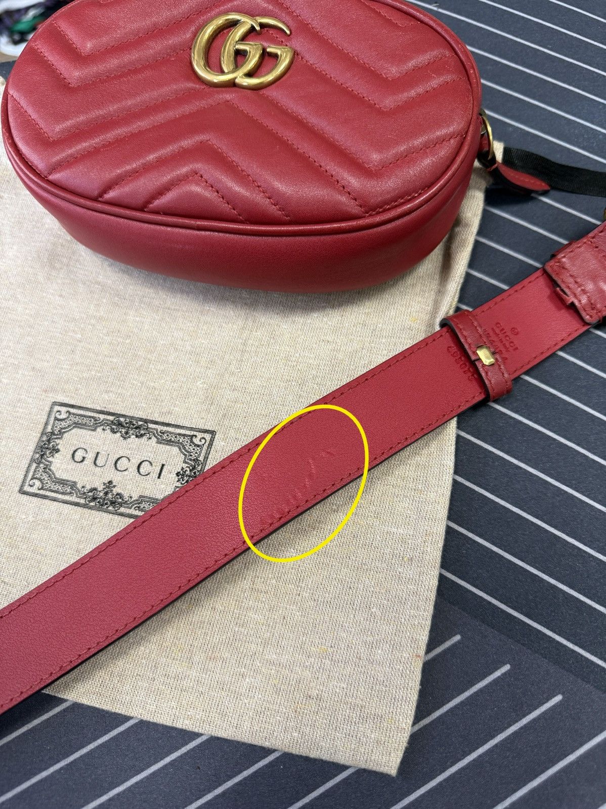 Gucci 🇮🇹 Gucci 476434 GG Marmont Bag Waist Pouch Belt Bag Waist Size ONE SIZE - 18 Thumbnail