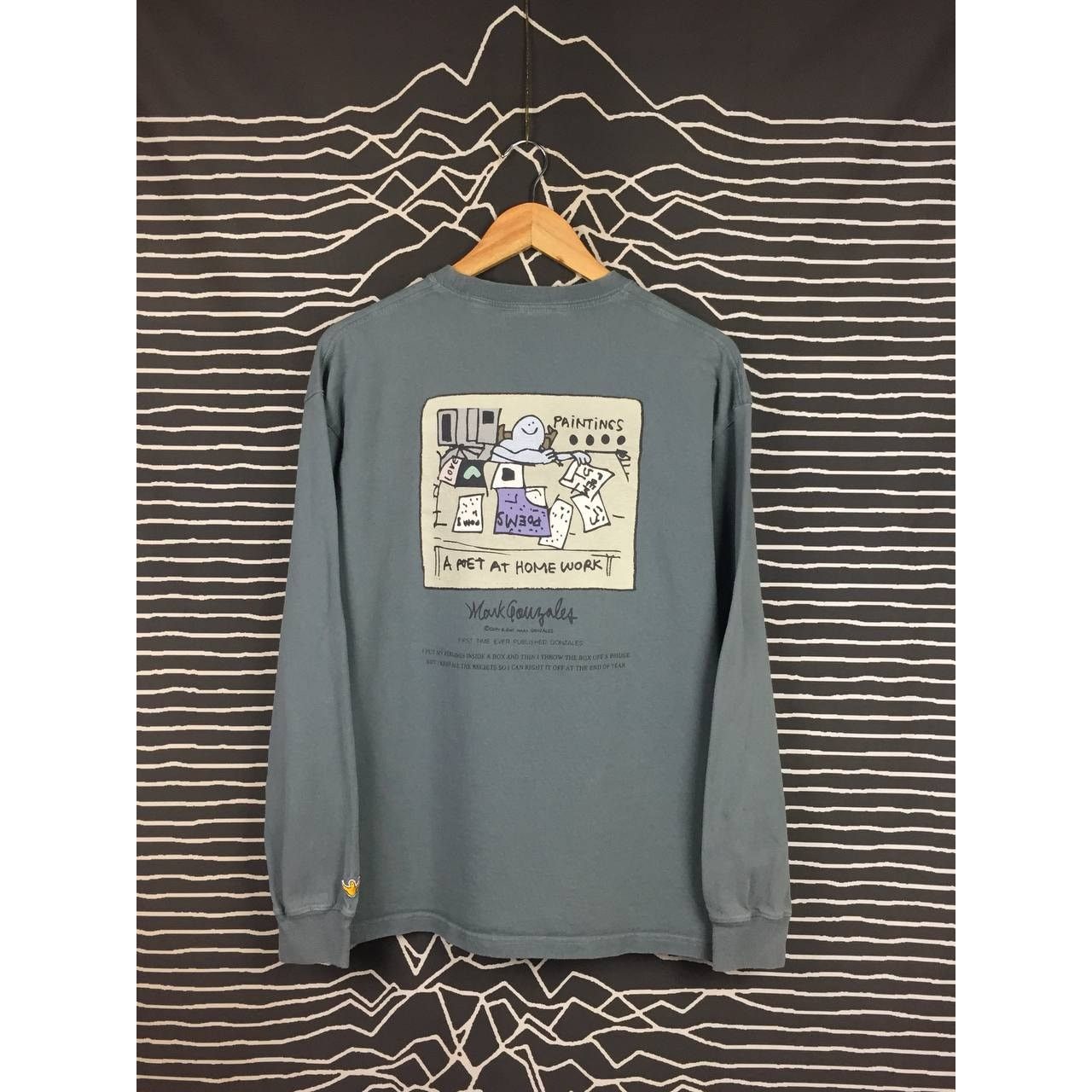 Vintage Mark Gonzales A Poet At Home Work Long Sleeve Skate Tee Size US L / EU 52-54 / 3 - 2 Thumbnail