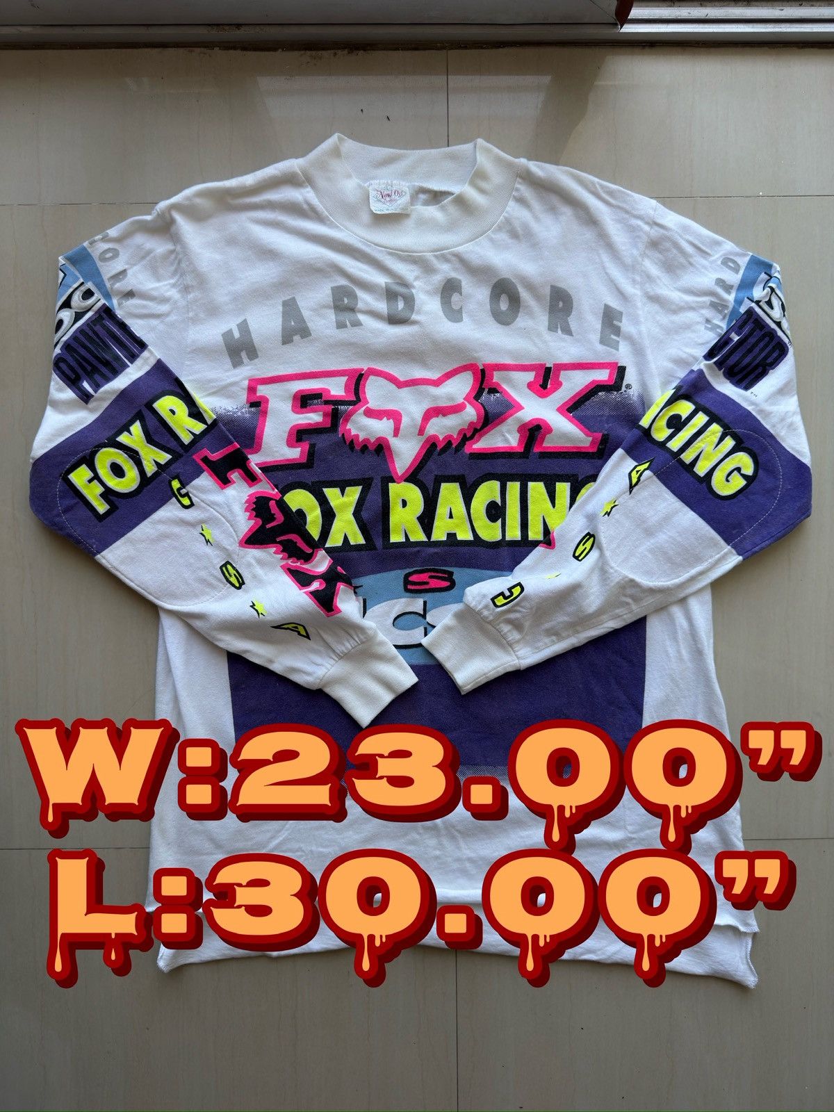 90s Fox Racing Hardcore USA HC93 1993 Race Motocross Shirt