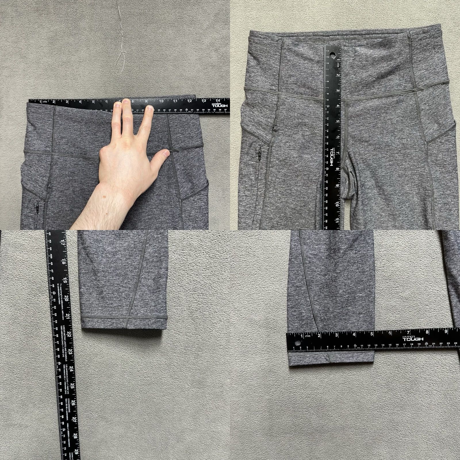 Lululemon Lululemon Leggings Womens 4 Heather Gray Run On Crop Athletic Stretch EUC Size 27" / US 4 / IT 40 - 8 Thumbnail
