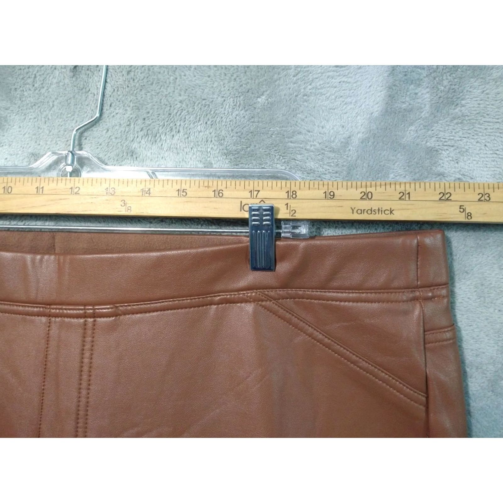 J. Jill J Jill Pants Womens 3X Brown Faux Leather Pull On High Rise Skinny Chino Size 3X Plus Brown Leather Look Womens Pants Size 40" / US 18 - 3 Thumbnail