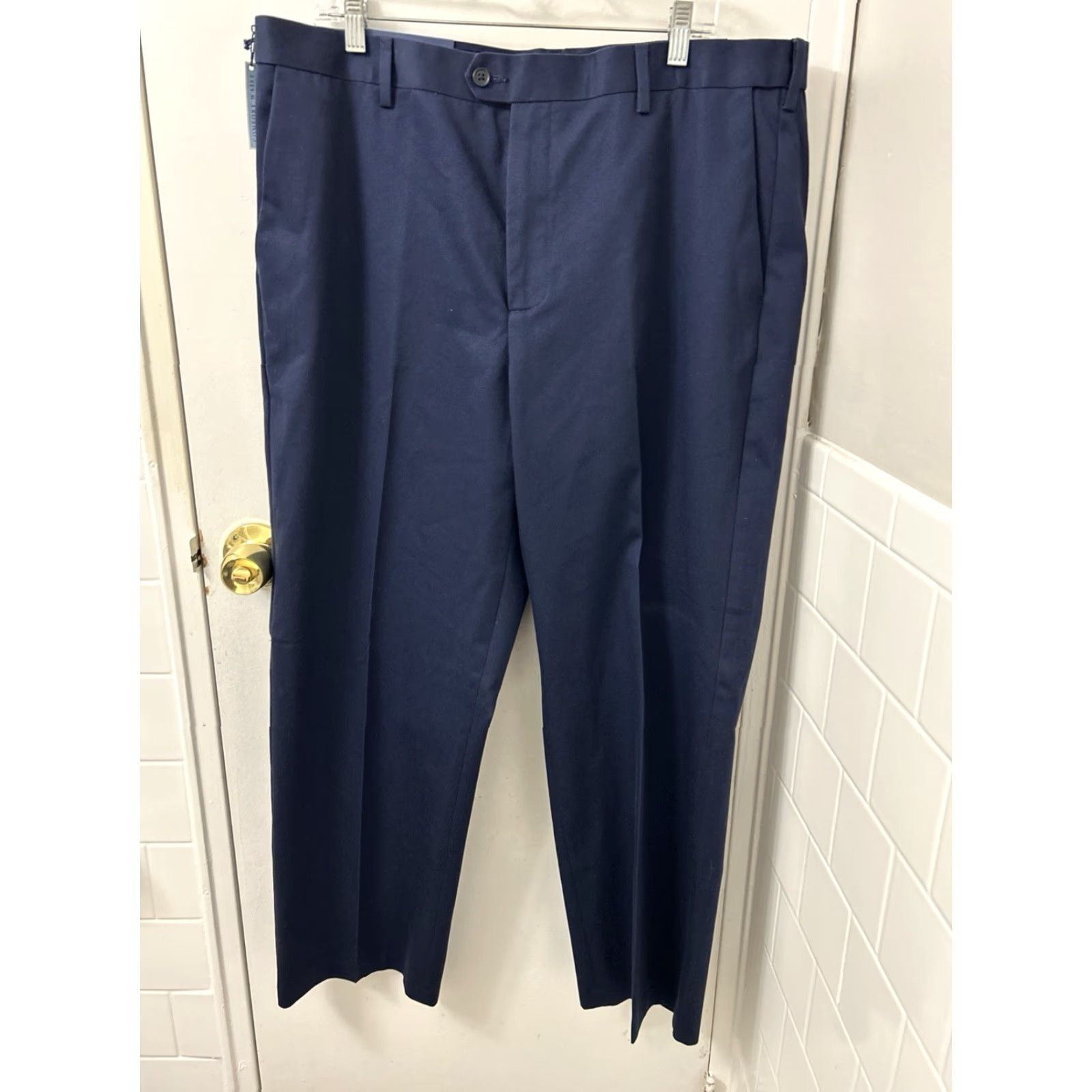Croft & Barrow Crofts & Barrow Premium Pants Mens 38x30 Navy Blue Classic Fit YKK No Iron Dress Pants Size US 38 / EU 54 - 5 Thumbnail