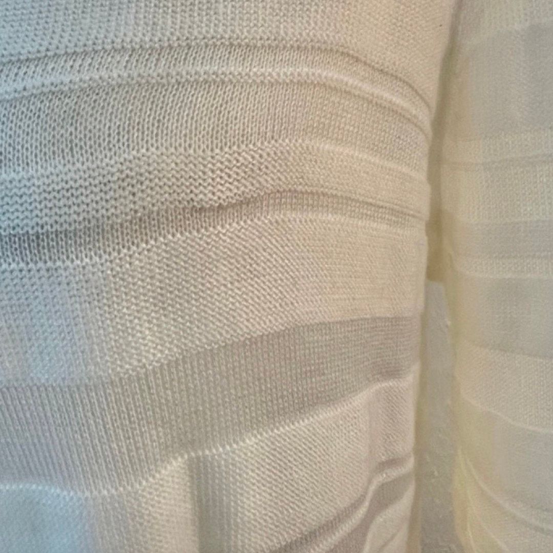 Other New York & Co Cream Sheer Knit Button Cardigan Sweater sz M Size M / US 6-8 / IT 42-44 - 5 Thumbnail