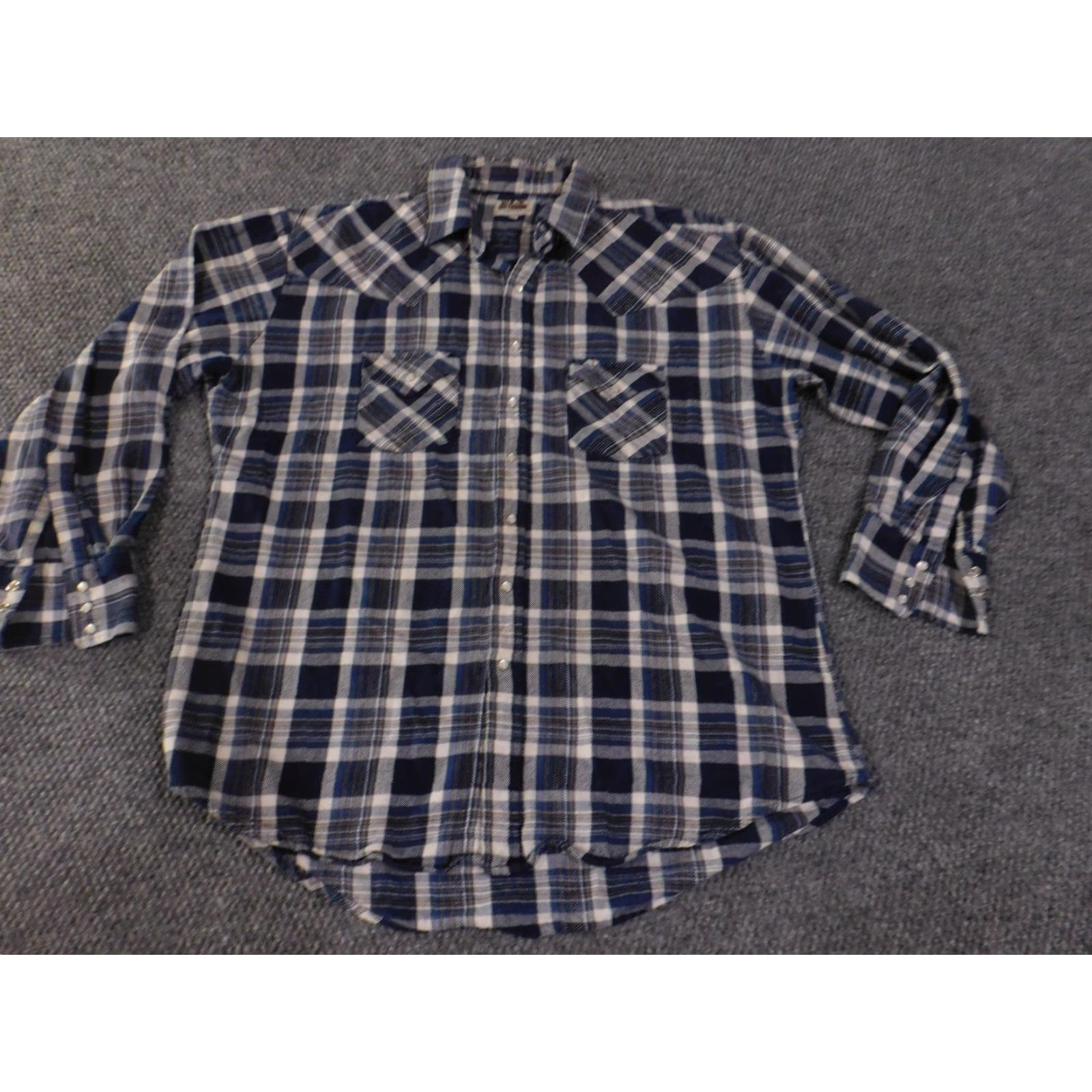 Vintage VINTAGE Ely Cattleman Shirt Mens XLT Blue Plaid Western Pearl Snap Size US XL / EU 56 / 4 - 3 Thumbnail