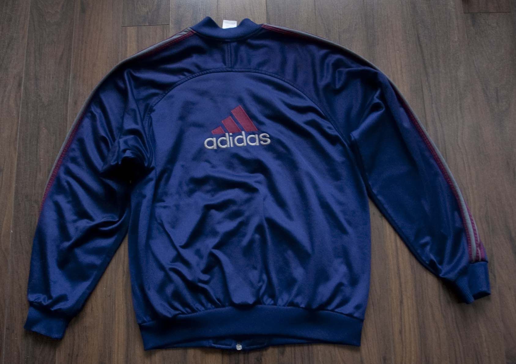 Adidas × Vintage Adidas Vintage Track Jacket Oversize M or L Dark Blue Size US M / EU 48-50 / 2 - 2 Thumbnail