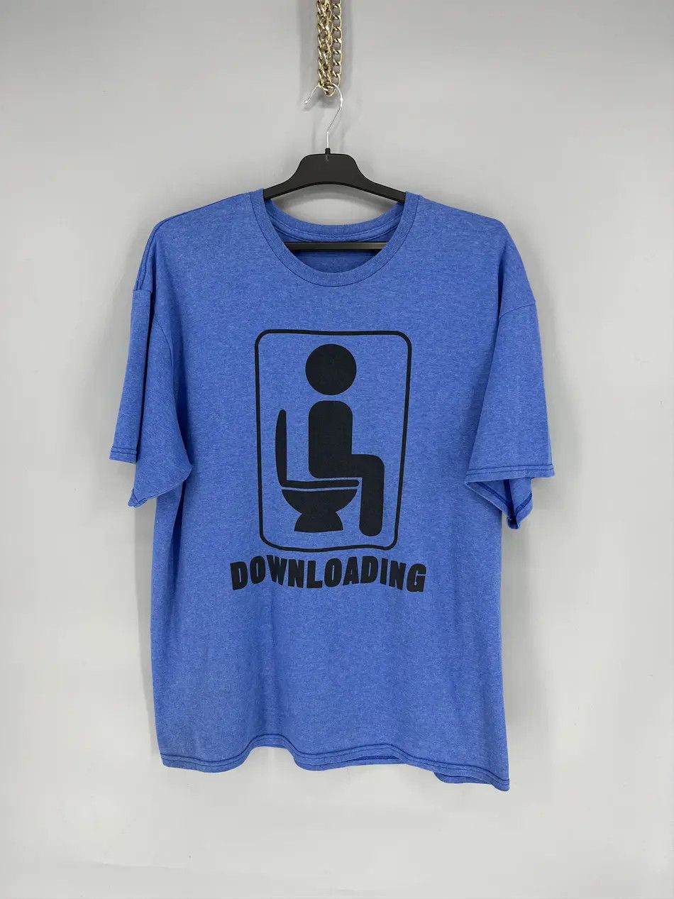 Vintage Vintage Y2K ADULT "DOWNLOADING" Art tee Streetwear Tee Size US XL / EU 56 / 4 - 1 Thumbnail