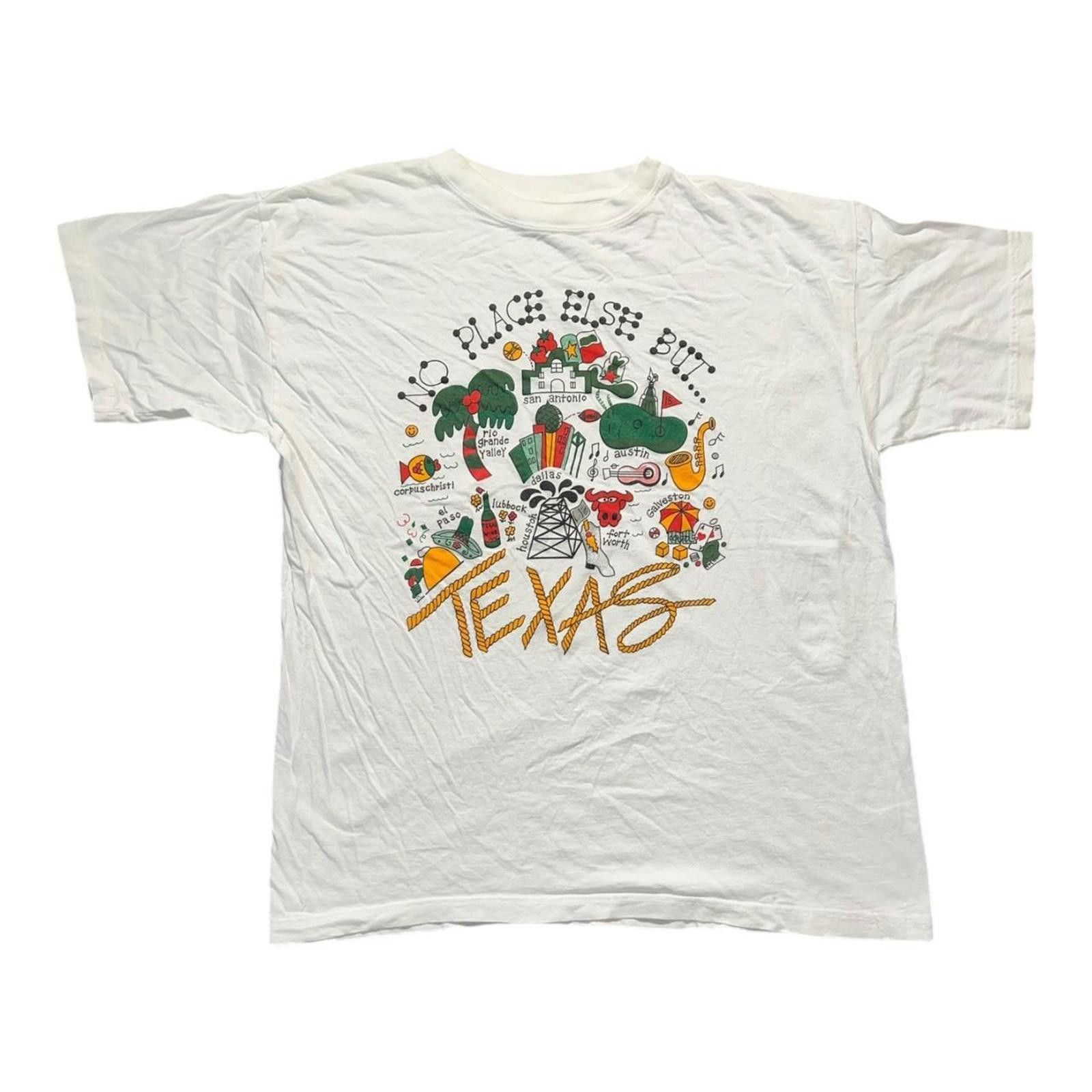 Designer Vintage 90s No Place Else But Texas White T-shirt Size US M / EU 48-50 / 2 - 1 Thumbnail