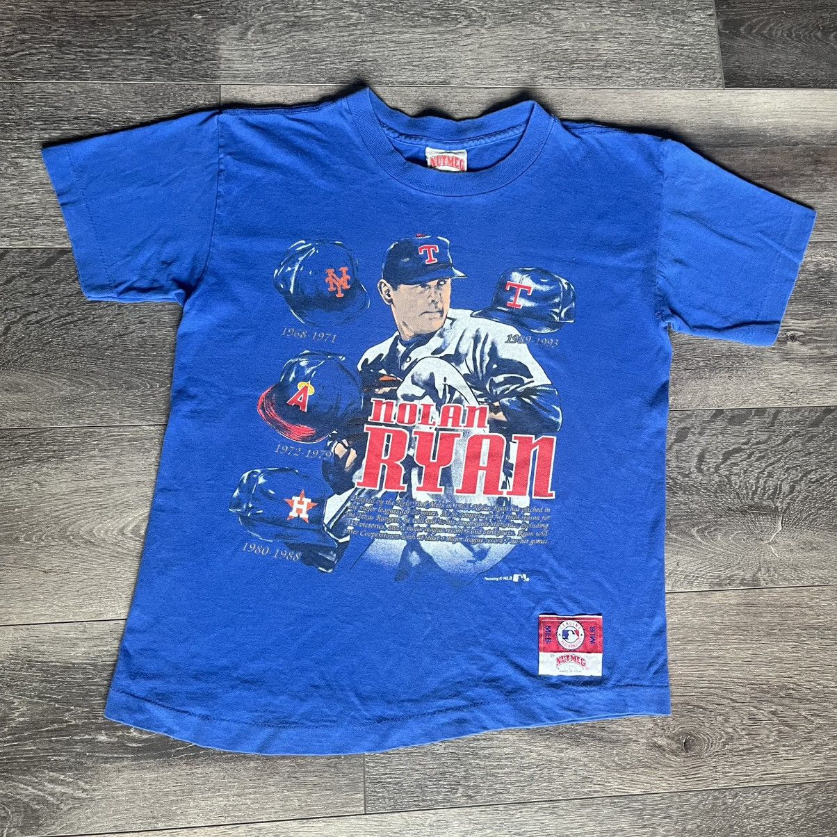 MLB × Nutmeg × Vintage Vintage 90s Nolan Ryan Texas Rangers Nutmeg Graphic T Shirt Size US S / EU 44-46 / 1 - 1 Thumbnail