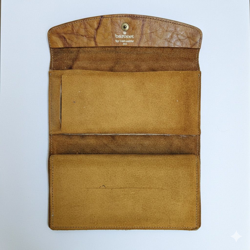 Other Baronet 7x4" Checkbook Wallet Vintage Top Grain Leather Sued Size ONE SIZE - 5 Thumbnail