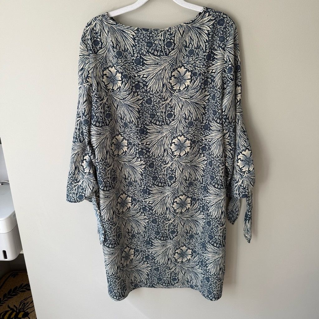 H&M H&M Blue Floral Mini Dress Size XL / US 12-14 / IT 48-50 - 3 Thumbnail