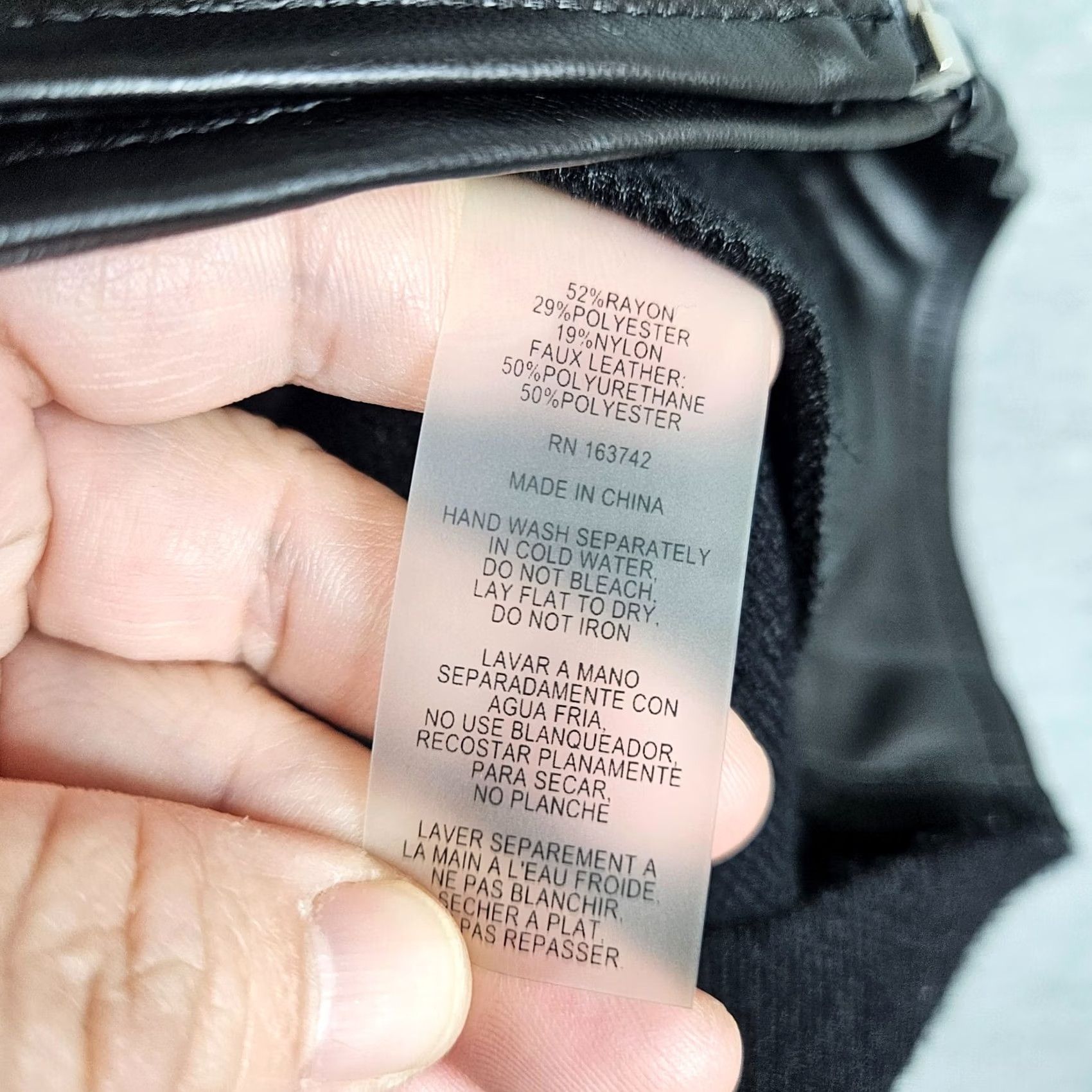 Joie JOIE Jacket Women’s Black Faux Leather Outer Shell Size M Regular Lightweight Polyester Zip Long Sleeve Solid Jacket Women Size M / US 6-8 / IT 42-44 - 7 Thumbnail