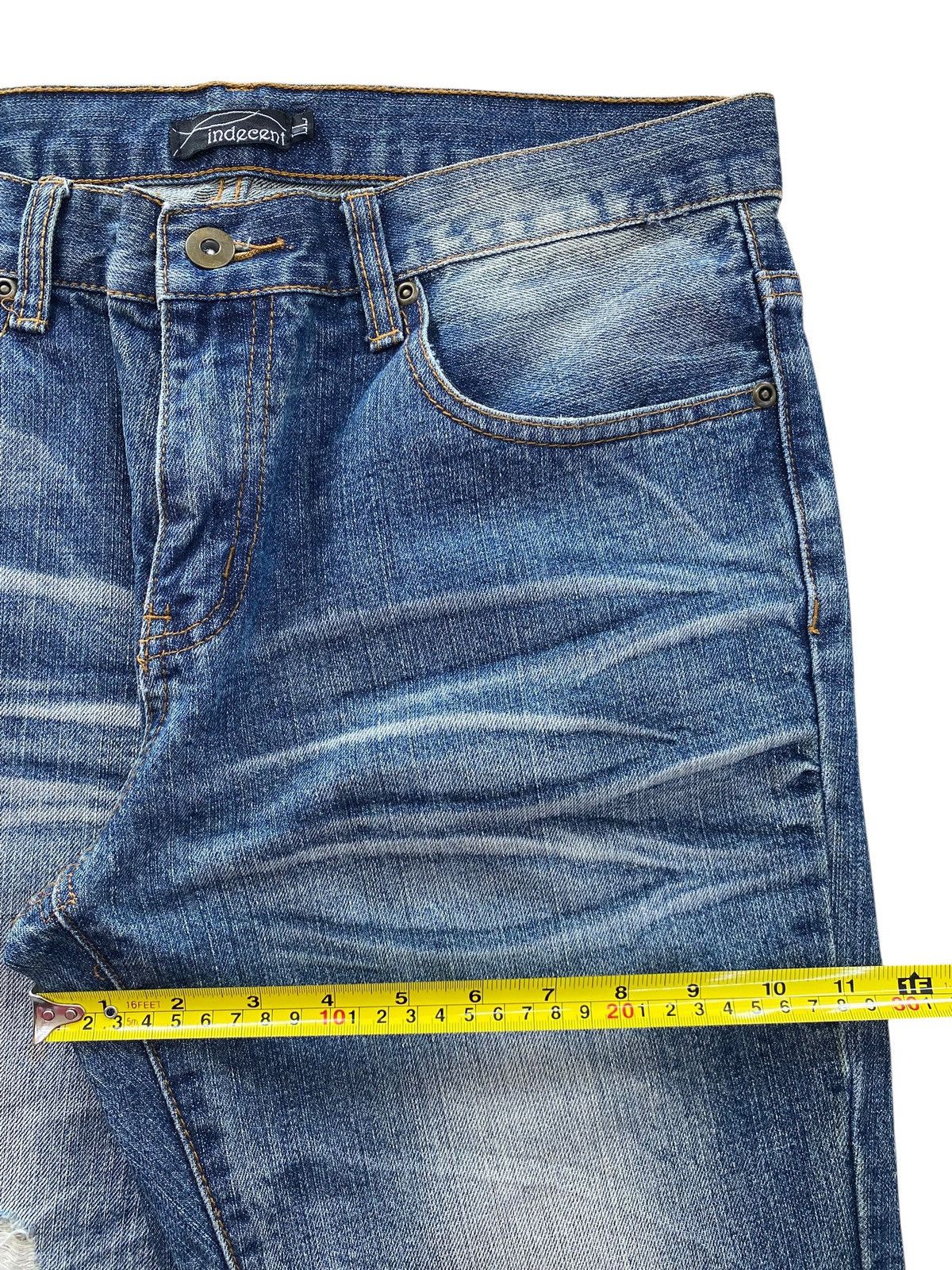 Japanese Brand Indecent Faded Wash Whiskered Style Boot Cut Jeans Size US 32 / EU 48 - 7 Thumbnail