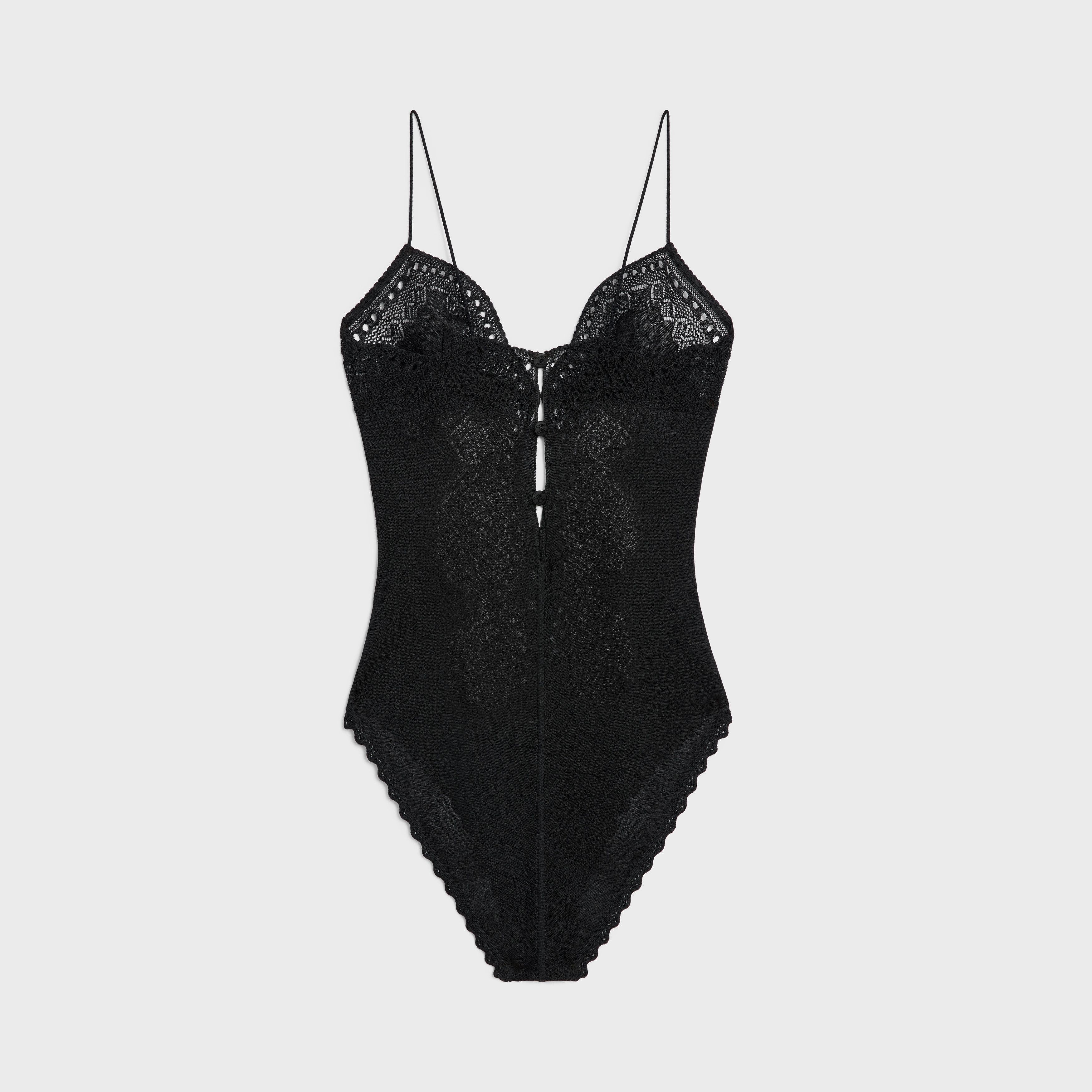 Celine o1w1db10925 2AE5Q801X Lingerie Bodysuit in Black Size XS / US 0-2 / IT 36-38 - 2 Thumbnail