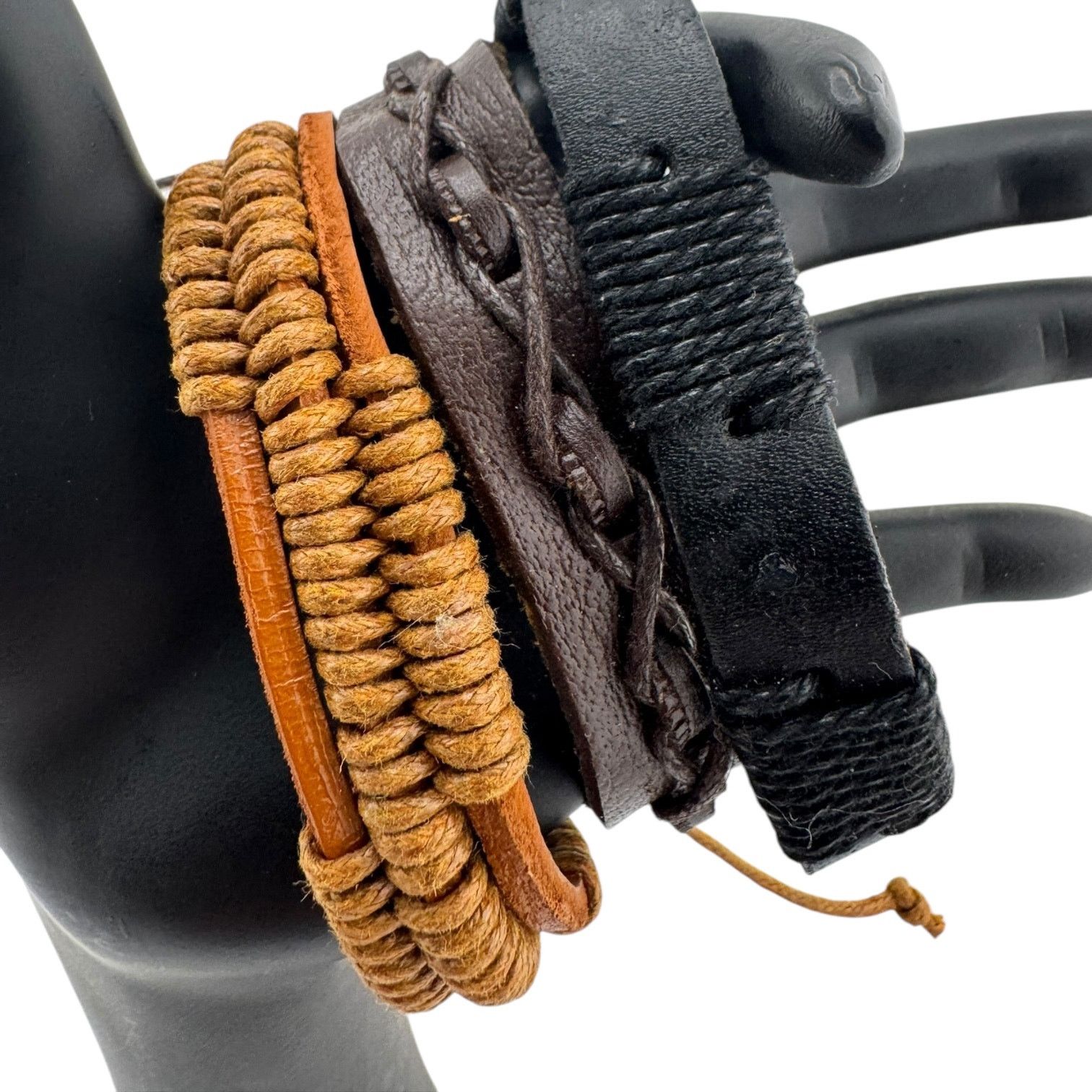 Other Wrist Wardrobe 3 Leather Cuffs for Every Mood & Misadventure Size ONE SIZE - 1 Thumbnail