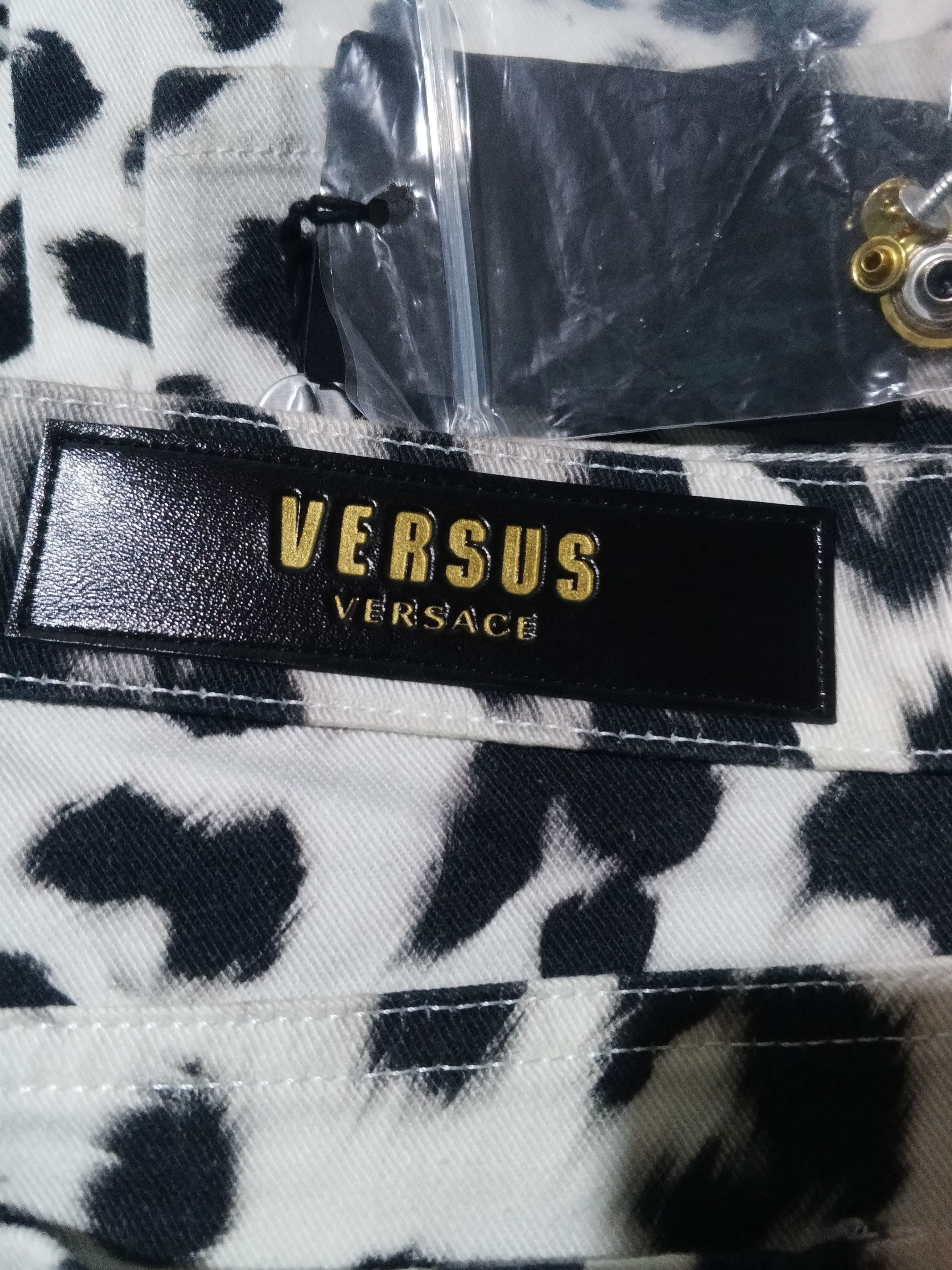 Versace Vintage Y2k Versace white leopard print skinny jeans Size 32" / US 10 / IT 46 - 4 Thumbnail