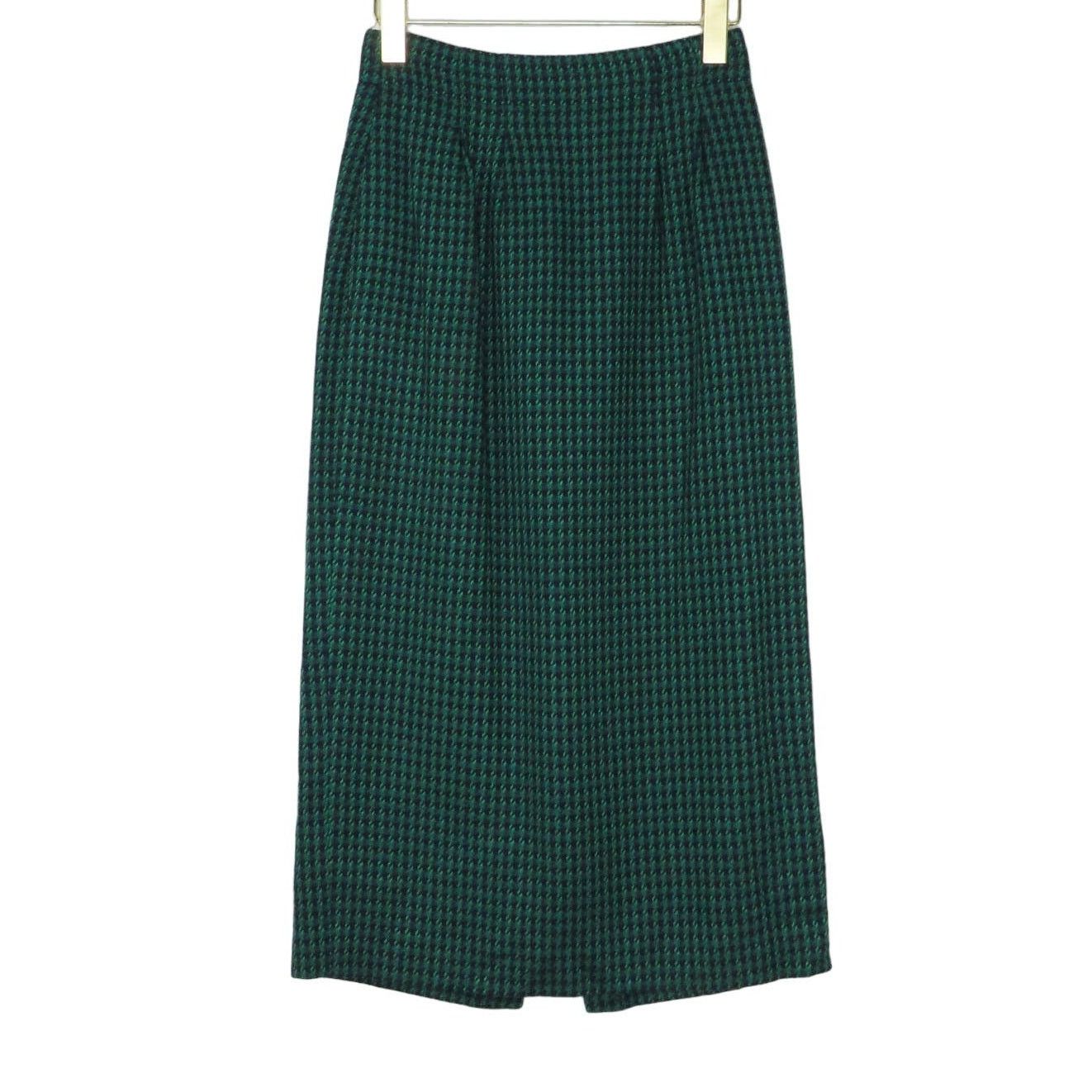 Vintage Vintage Emerald Green Plaid Tweed Skirt Suit Small Size S / US 4 / IT 40 - 3 Thumbnail