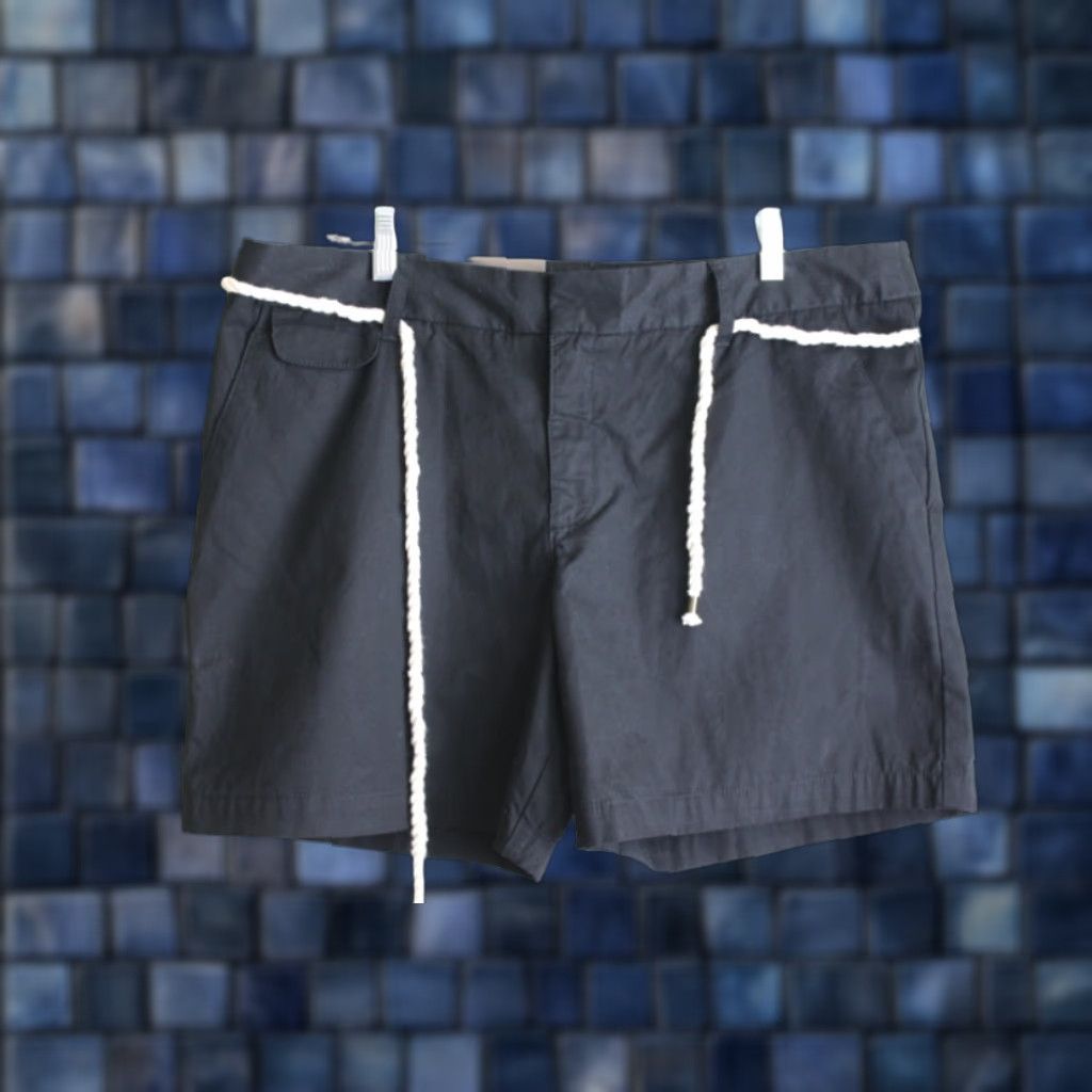 Merona Merona Black Casual Shorts size 14 With Cord Belt Sits Below Waist Size 36" / US 14 / IT 50 - 1 Thumbnail