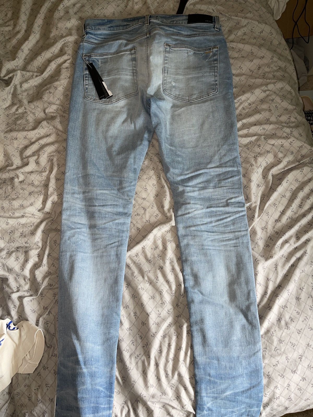 image of Amiri Mohair Mx1 Jeans in Light Blue, Men's (Size 33)