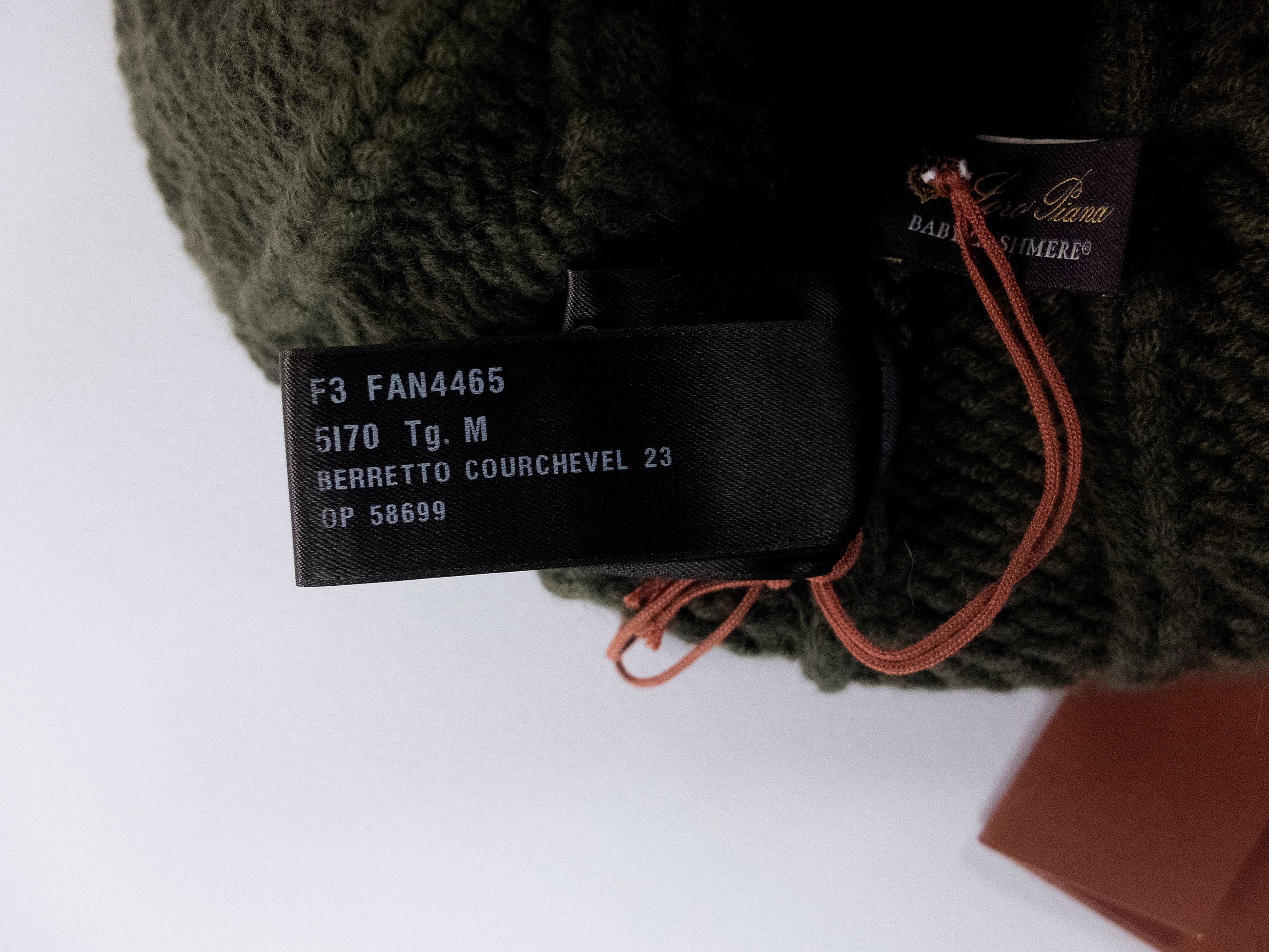 Loro Piana LORO PIANA Courchevel green baby cashmere beanie hat q Size ONE SIZE - 4 Thumbnail