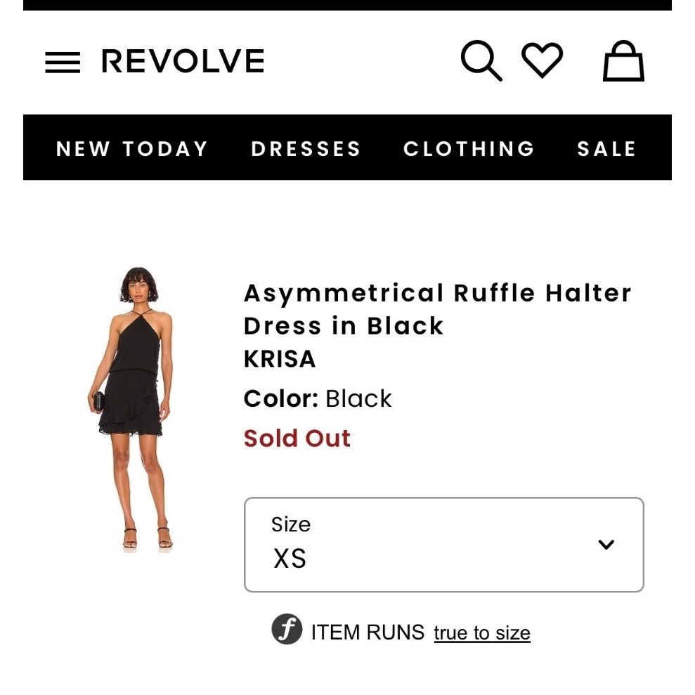 Krisa Asymmetrical Ruffle Halter Black KRISA NWT Size XS Retai Size XS / US 0-2 / IT 36-38 - 12 Thumbnail