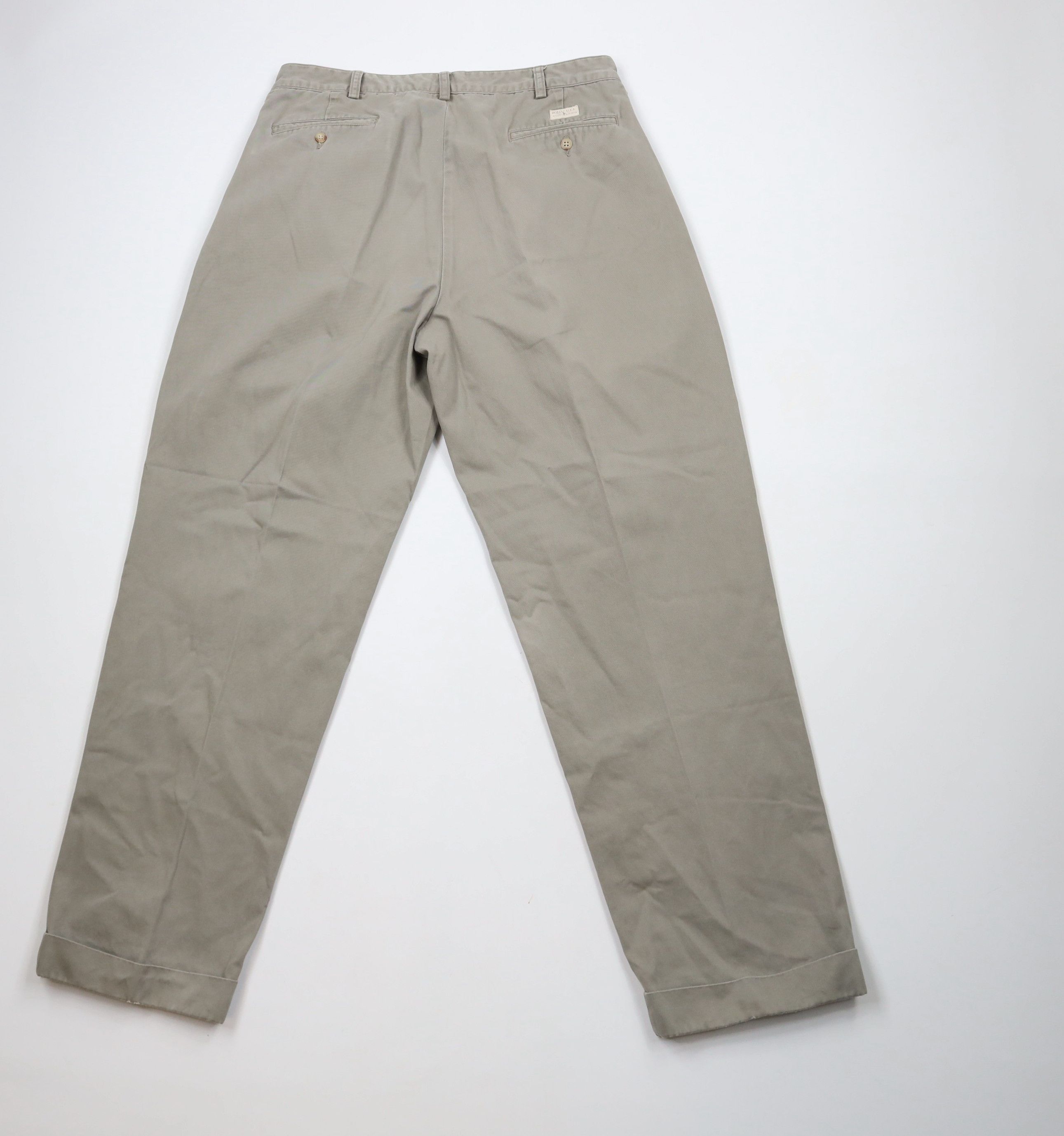 Ralph Lauren × Vintage Vintage 90s Ralph Lauren Wide Leg Chino Pants Green Gray Size US 34 / EU 50 - 10 Thumbnail