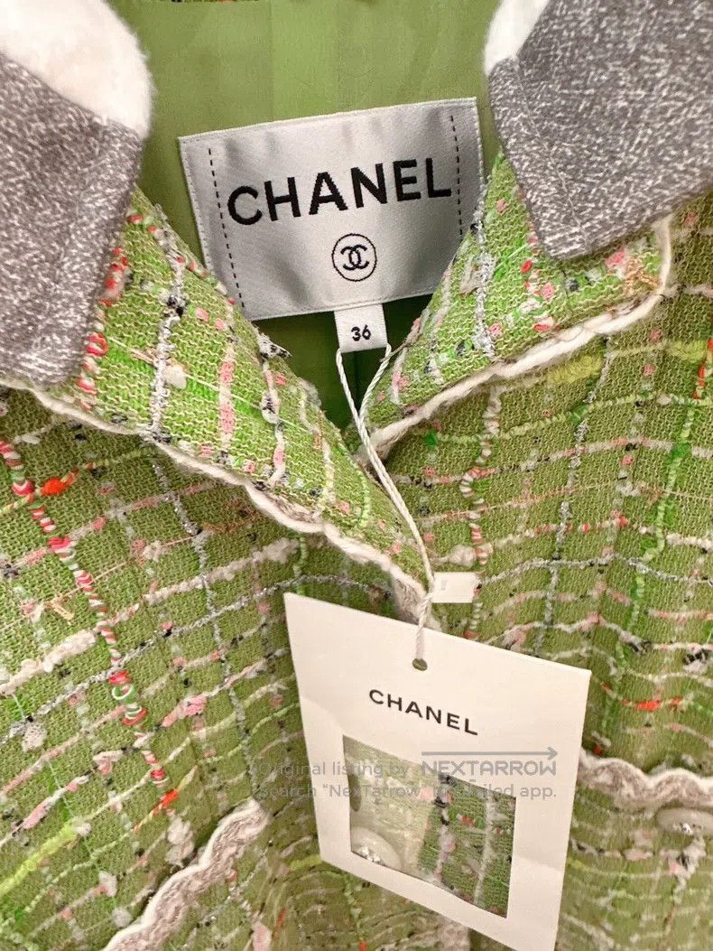 Chanel Chanel 25C Early Spring Green Tweed Coat Size XS / US 0-2 / IT 36-38 - 3 Thumbnail