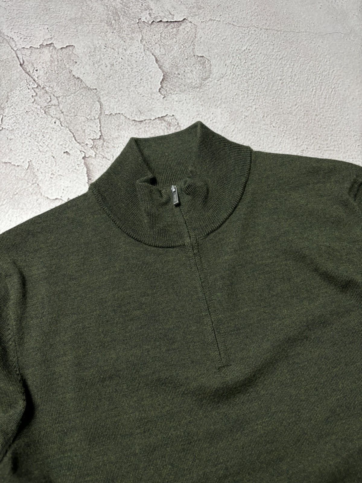 Boggi Boggi Milano 1/4 Zip Sweater Men’s large green wool Size US L / EU 52-54 / 3 - 2 Thumbnail