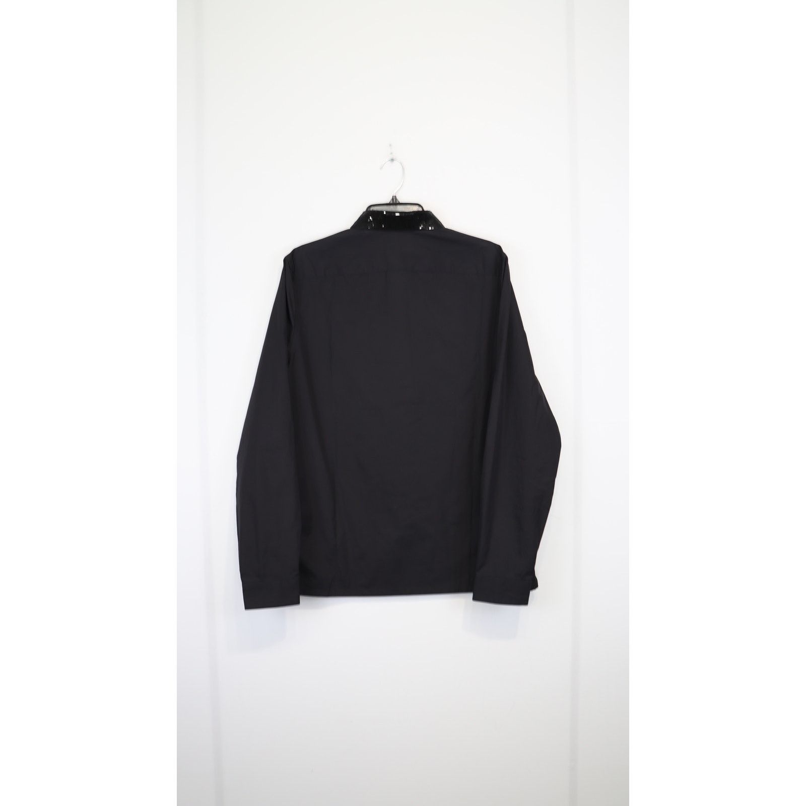 Prada o1rshd1 Popeline Cotton Shirt with Sequined Collar in Black Size US M / EU 48-50 / 2 - 9 Thumbnail