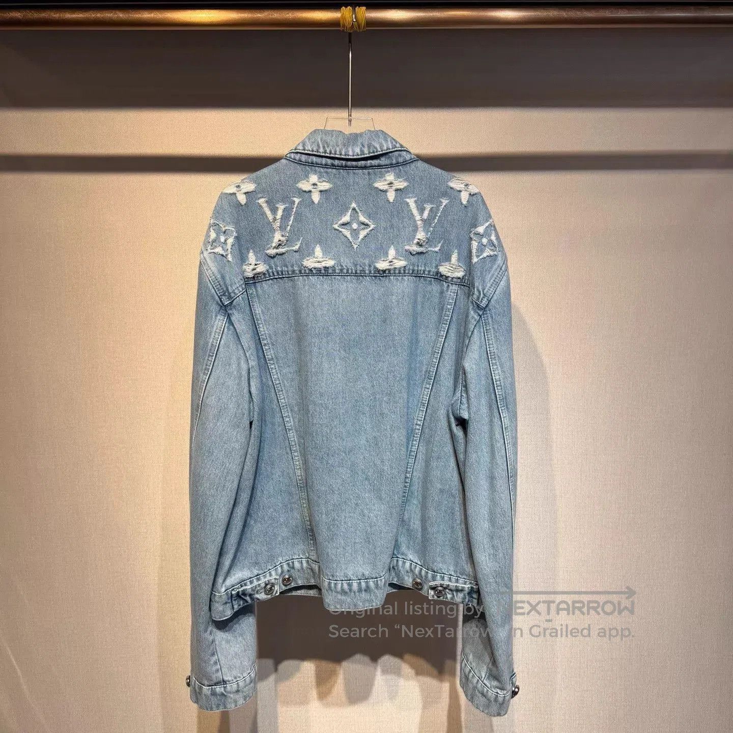 Louis Vuitton Blue Denim Jacket with Distressed Embroidered Details. Size US L / EU 52-54 / 3 - 2 Thumbnail