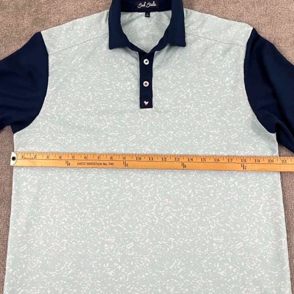 Vintage Bad Birdie Polo Shirt Mens Small Blue Golf Performance Stretch Preppy Casual S/S Size US S / EU 44-46 / 1 - 6 Thumbnail