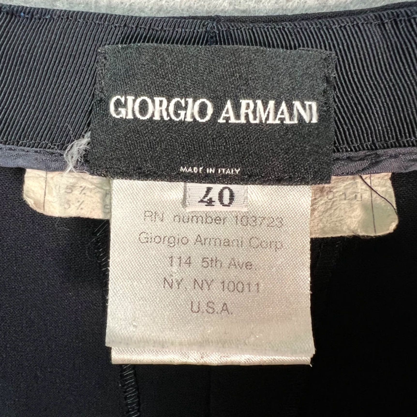 Giorgio Armani Giorgio Armani Womens Size 40 Black Wool-Blend Pleated Pants Made In Italy Size 27" / US 4 / IT 40 - 3 Thumbnail