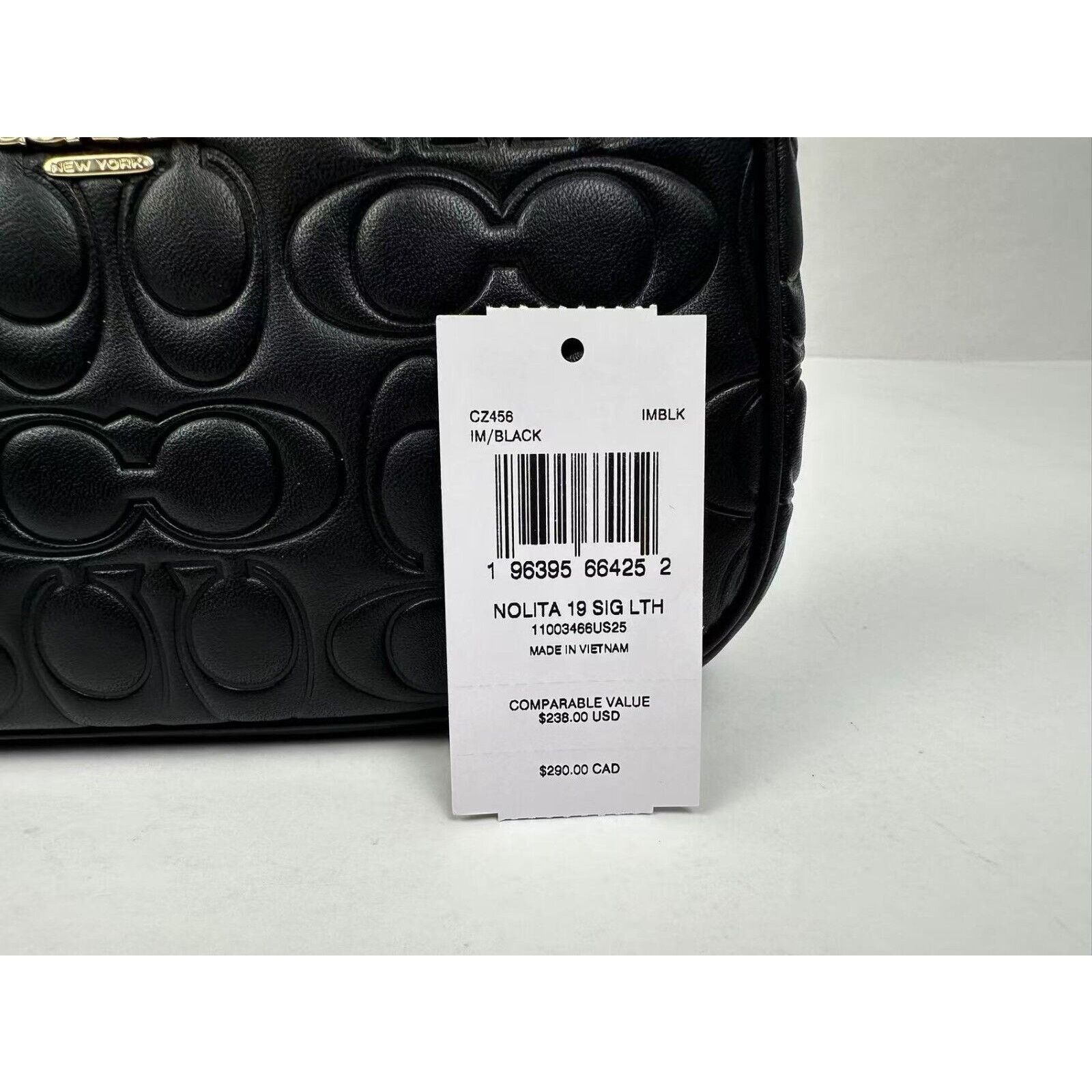 Coach Coach Wristlet Nolita 19 Signature Leather Embossed C Black Size ONE SIZE - 5 Thumbnail