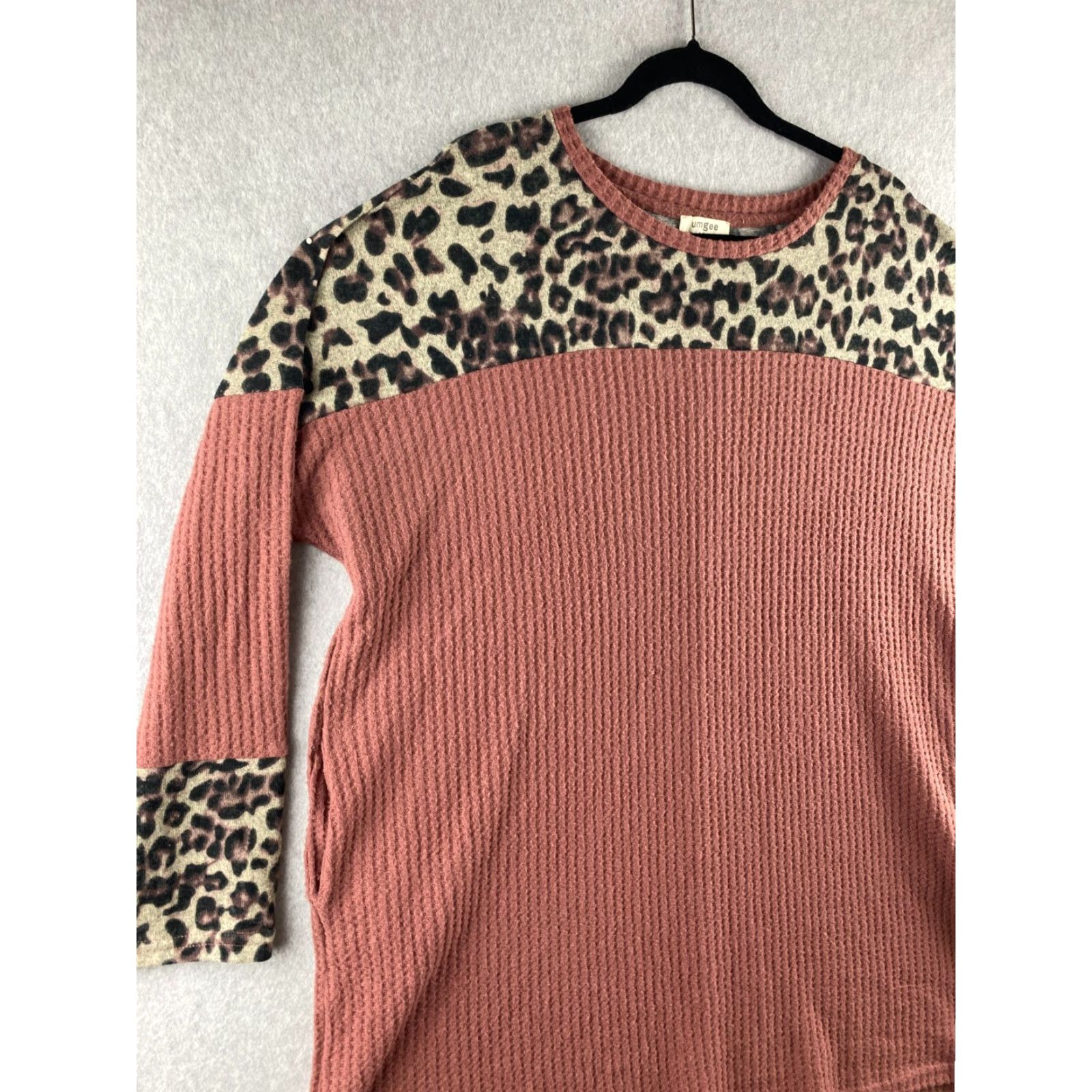 Pinko UMGEE Sweater Womens Medium M Pink Leopard Print Pullover Waffle Knit Knit? Size M / US 6-8 / IT 42-44 - 4 Thumbnail