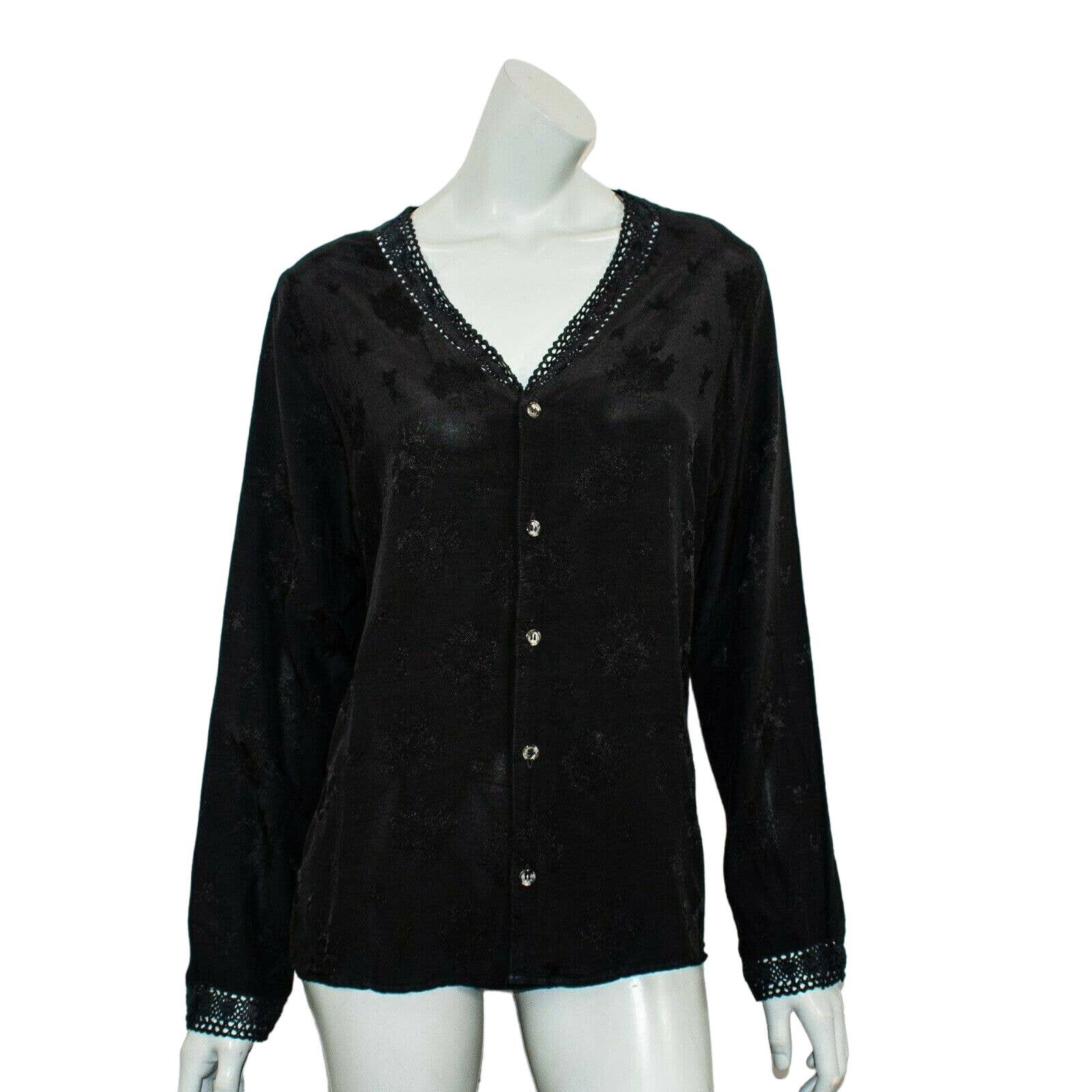 CP Shades CP SHADES Black Floral Button-up Shirt Rayon Size Medium Size M / US 6-8 / IT 42-44 - 2 Thumbnail