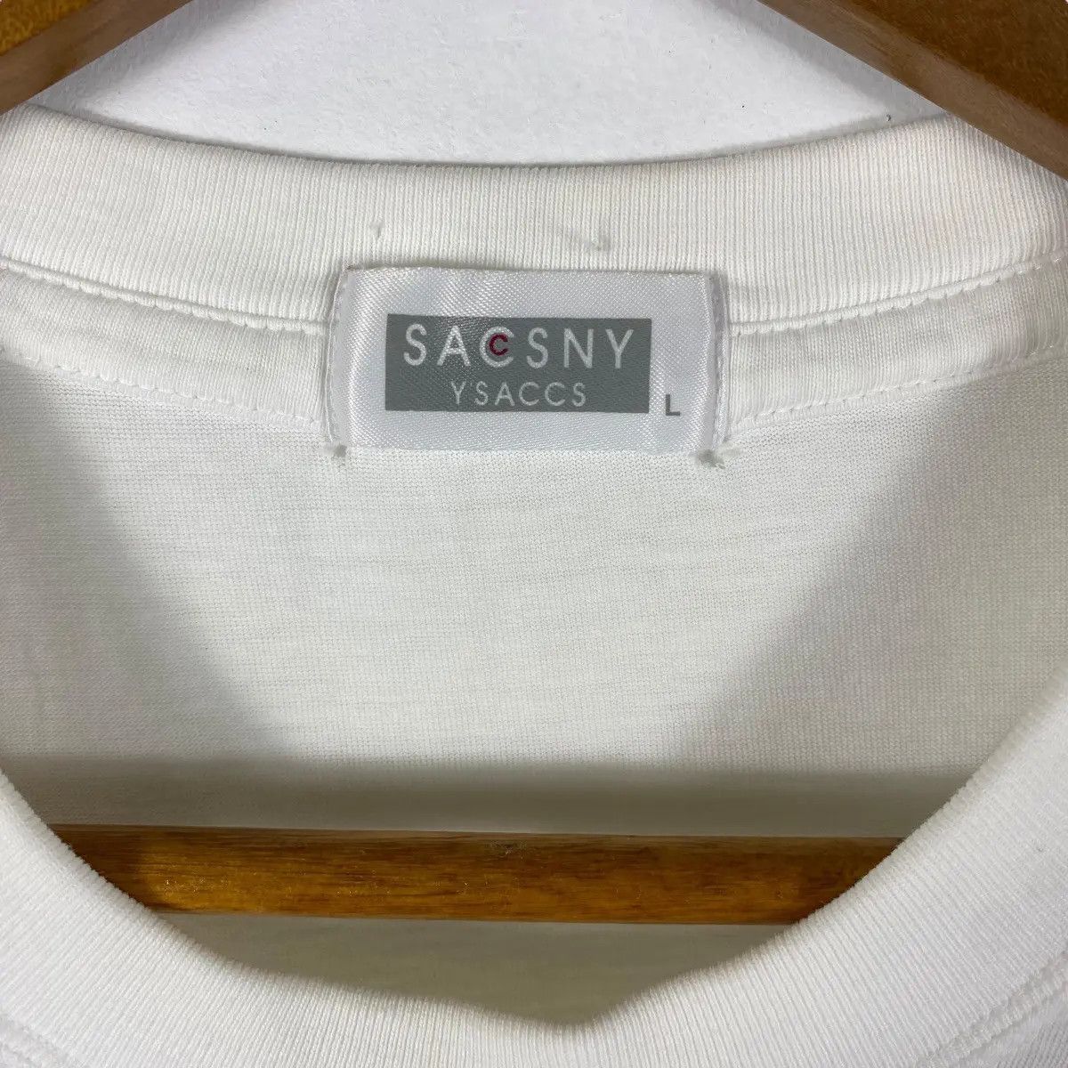 Designer SACSNY YSACCS By Yohji Yamamoto Basic Logo Tee Shirt Size US L / EU 52-54 / 3 - 4 Thumbnail