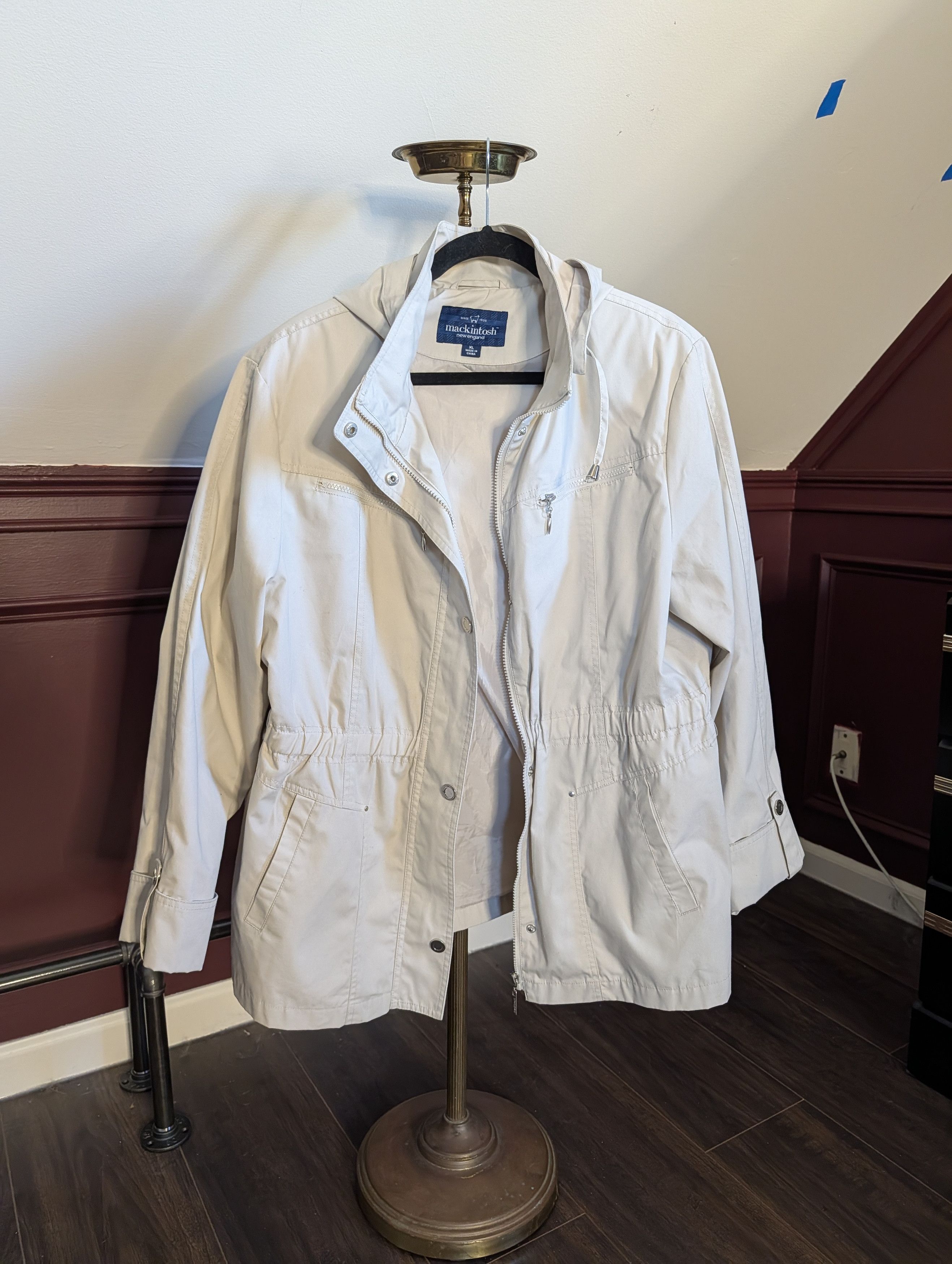 Mackintosh Iconic khaki zip-up snap button removable hood coat Size XL / US 12-14 / IT 48-50 - 13 Thumbnail